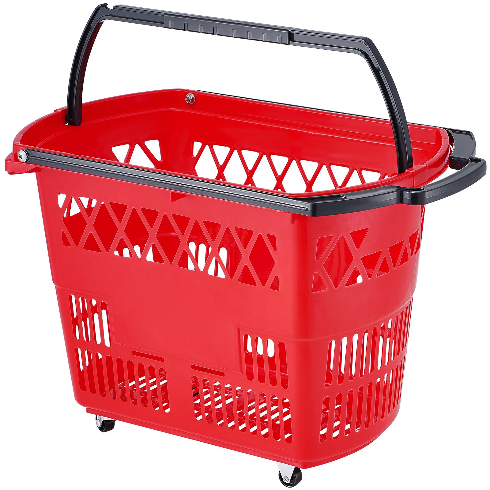 Einkaufskorb Mit Rollen, 6er-set, 39 L, Mit Griffen, Aus Robustem Kunststoff, Für Supermärkte, Geschäfte, Bequemes Einkaufen.