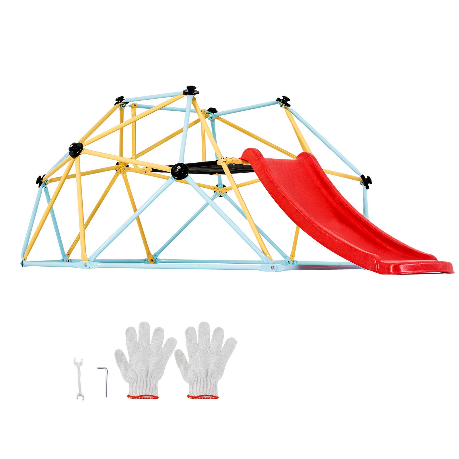 Fuß Große Kletterkuppel Mit Rutsche, Für Kinder Von 3-9 Jahren, Klettergerüst Mit Einer Tragkraft Von 600 Pfund, Einfache Montage, Klettergriffe, Spielgerät Für Drinnen Und Draußen.