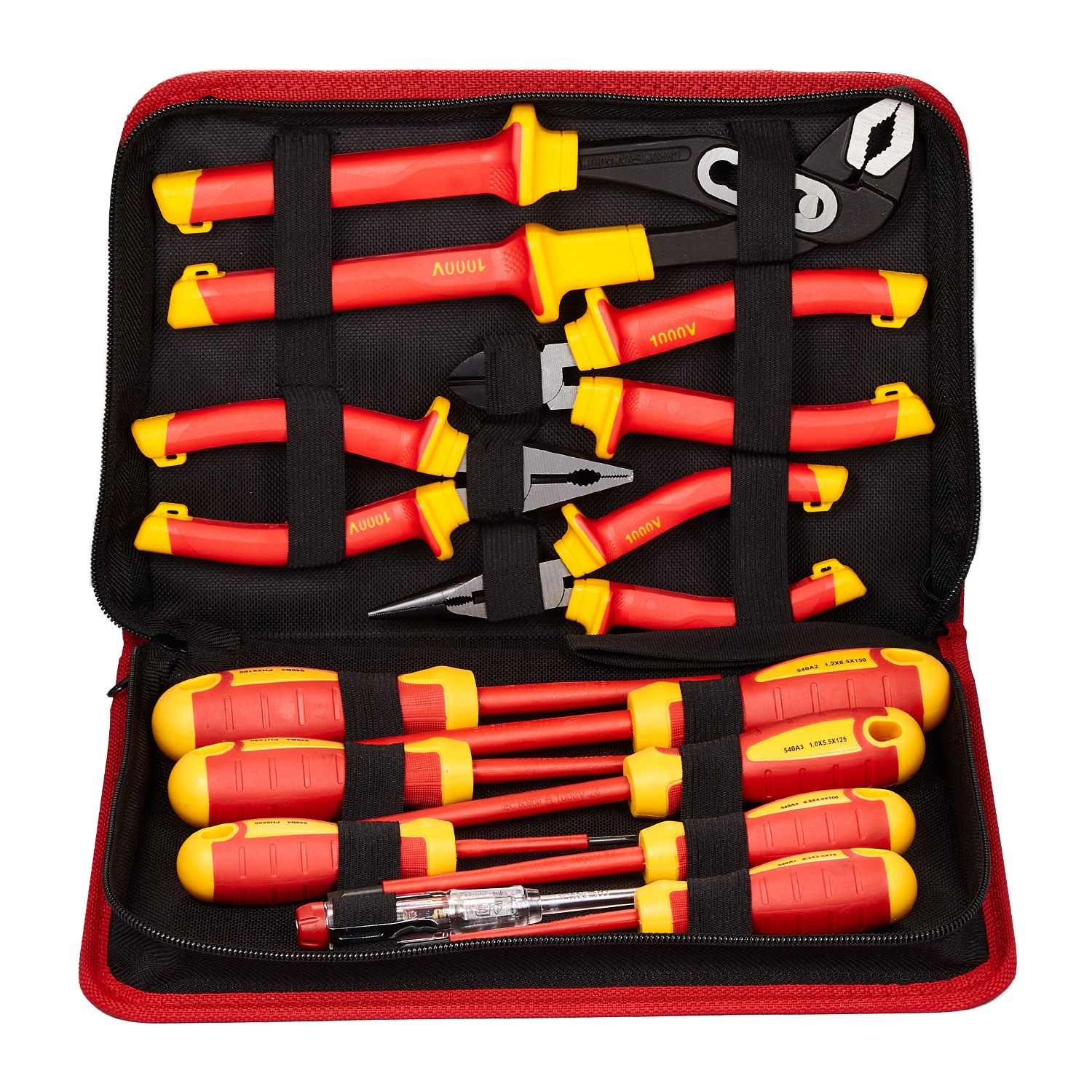 12-teiliges Isoliertes Schraubendreher-set, Für Professionelle Elektriker, 1000 V, Mit Magnetischen Phillips- Und Schlitzbits, Isolierter Zange Und Seitenschneider.