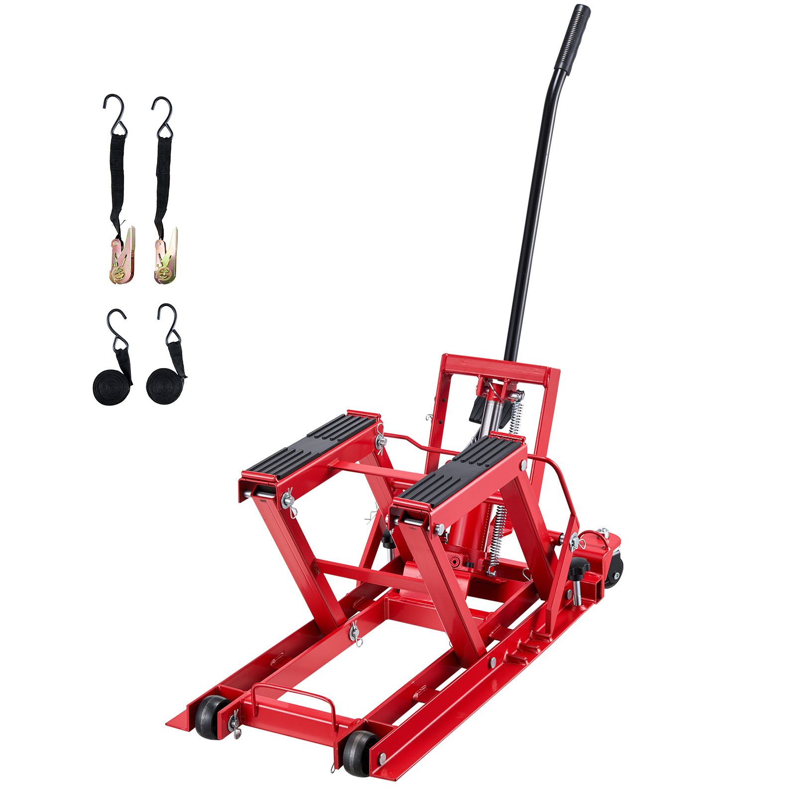 Hydraulischer Motorradheber, 680 Kg, Fahrbarer Ständer Auf 4 Rädern, Höhe 115-385 Mm, Fußheber Für Motorräder, Quads Und Motocross-maschinen.