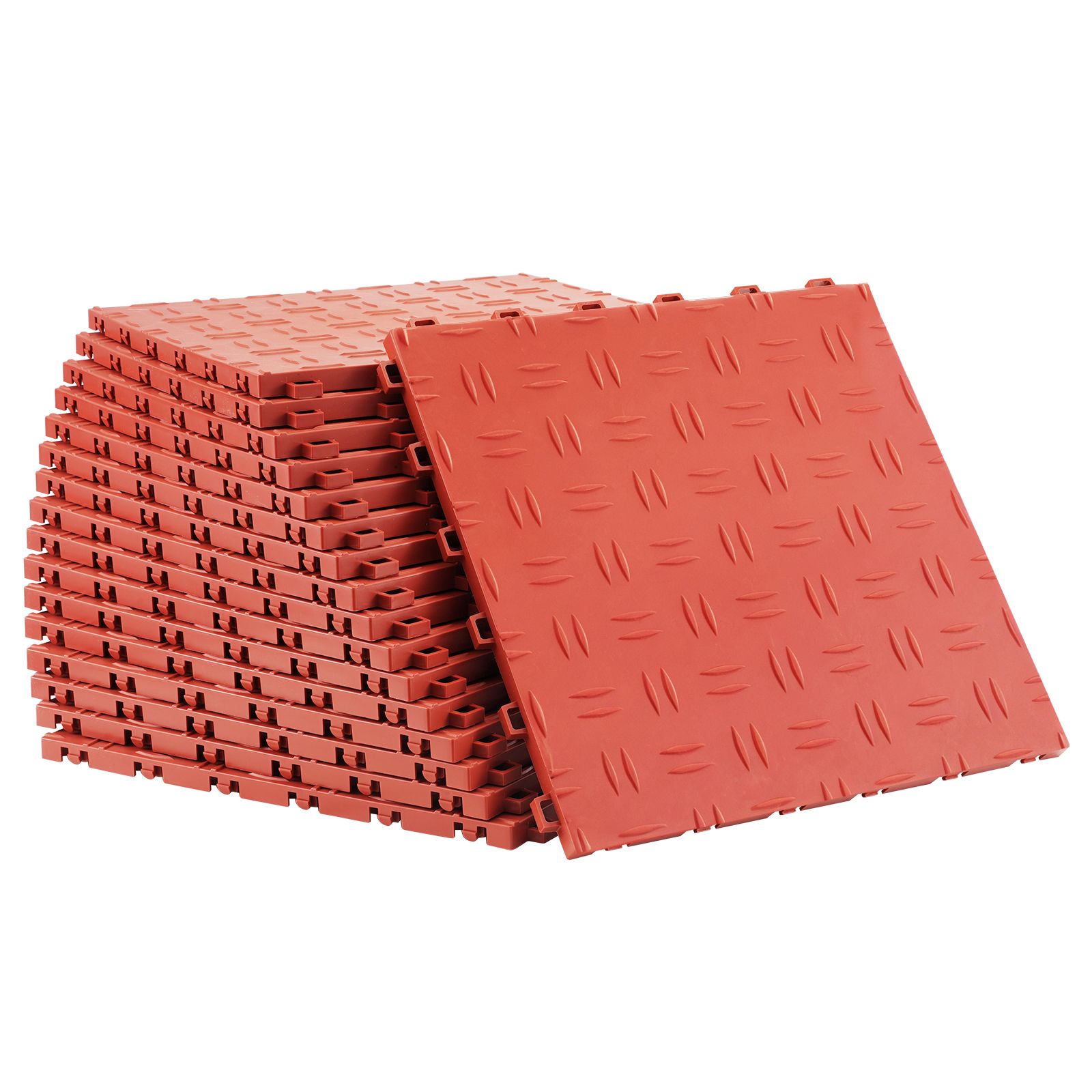 Garagenbodenfliesen, 30 X 30 Cm, 50er-packung, Beidseitig Rutschfest, Für Garage, Keller, Werkstatt, Rot