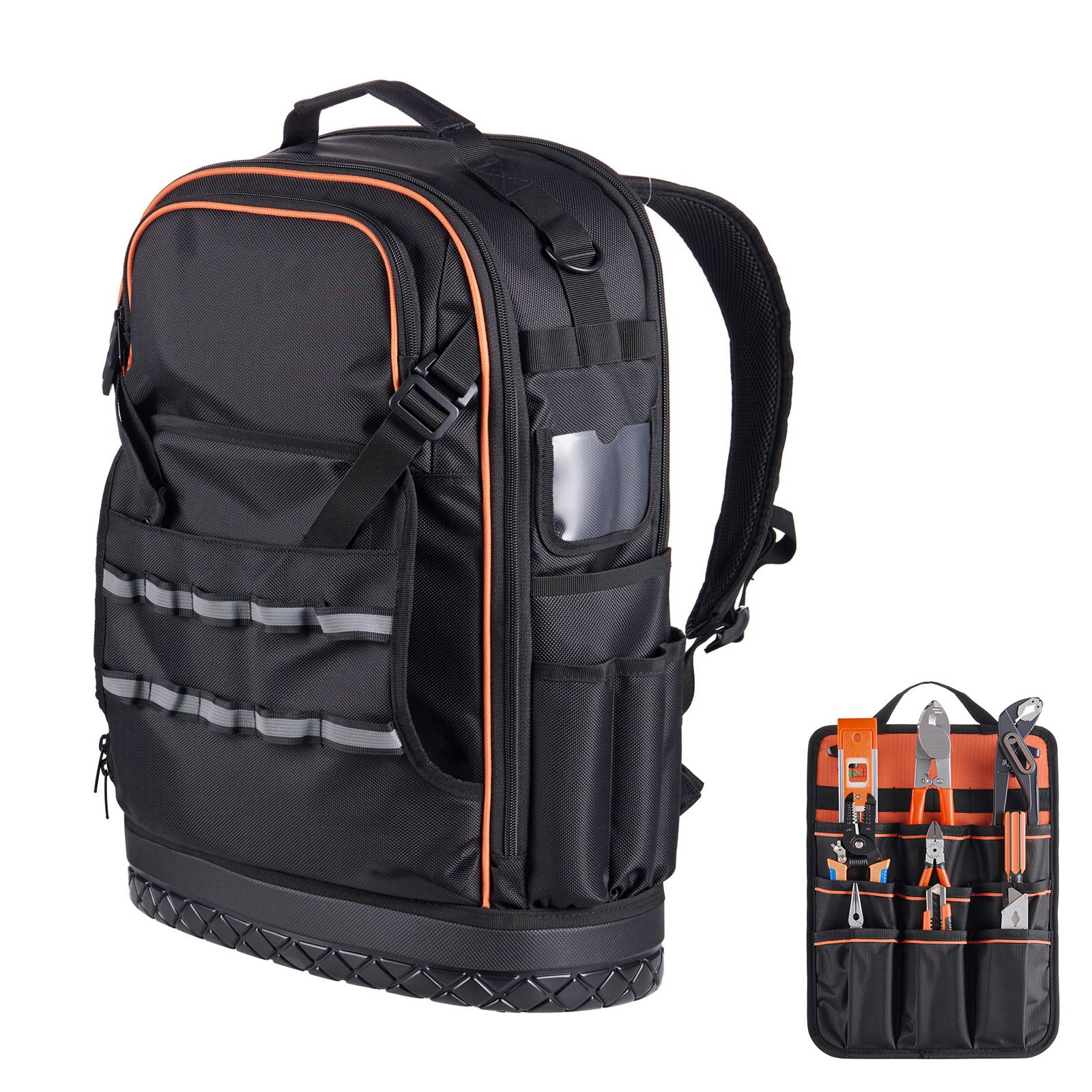 Professionelle Werkzeugtasche Mit 65 Fächern, Laptopfach, Geformtem Boden, Besonders Robust Für Elektriker, Reparaturfachleute Und Hlk-techniker.