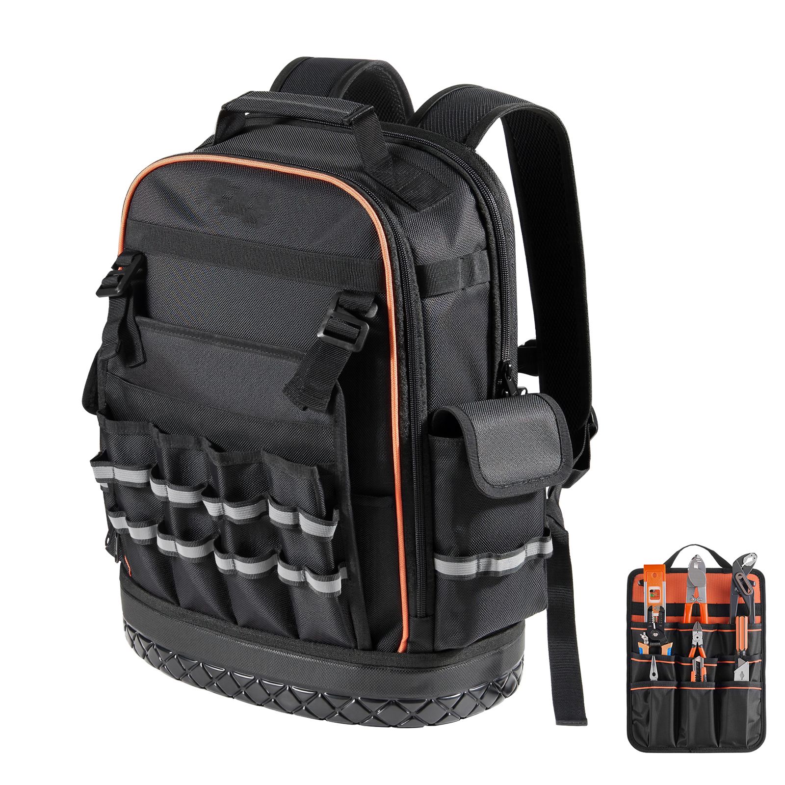 Werkzeugtasche Mit 64 Fächern, Robuste Organizer-lösung Mit Computerfach Und Geformtem Boden, Für Elektriker Und Hlk-techniker.
