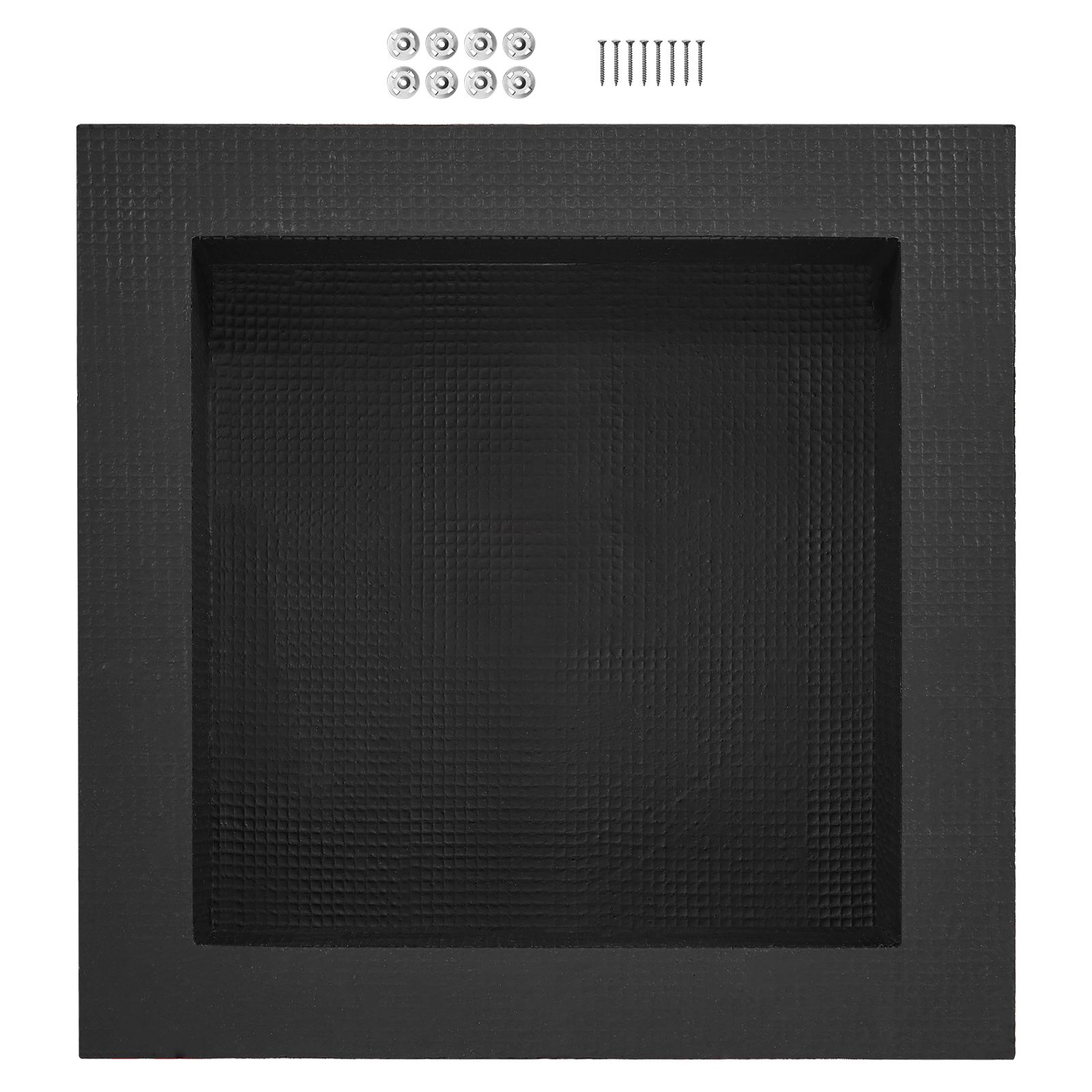 Duschablage 40,64 X 40,64 Cm, Einzelablage, Eckige Form, Versiegelter Schutz, Moderne Seifenablage, Badezimmer, Schwarz