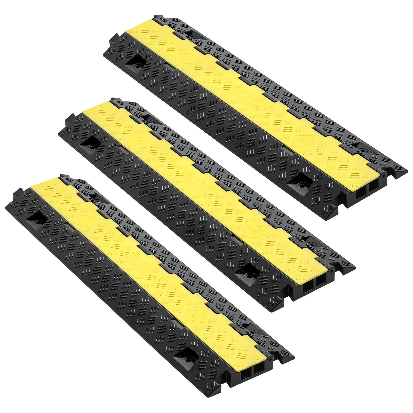 Tpu-kabelschutz Mit 2 Kanälen, Tragfähigkeit 9.979 Kg/achse, 31 X 28 Mm, Klappdeckel, Für Den Innen- Und Außenbereich Geeignet, 3er-pack.