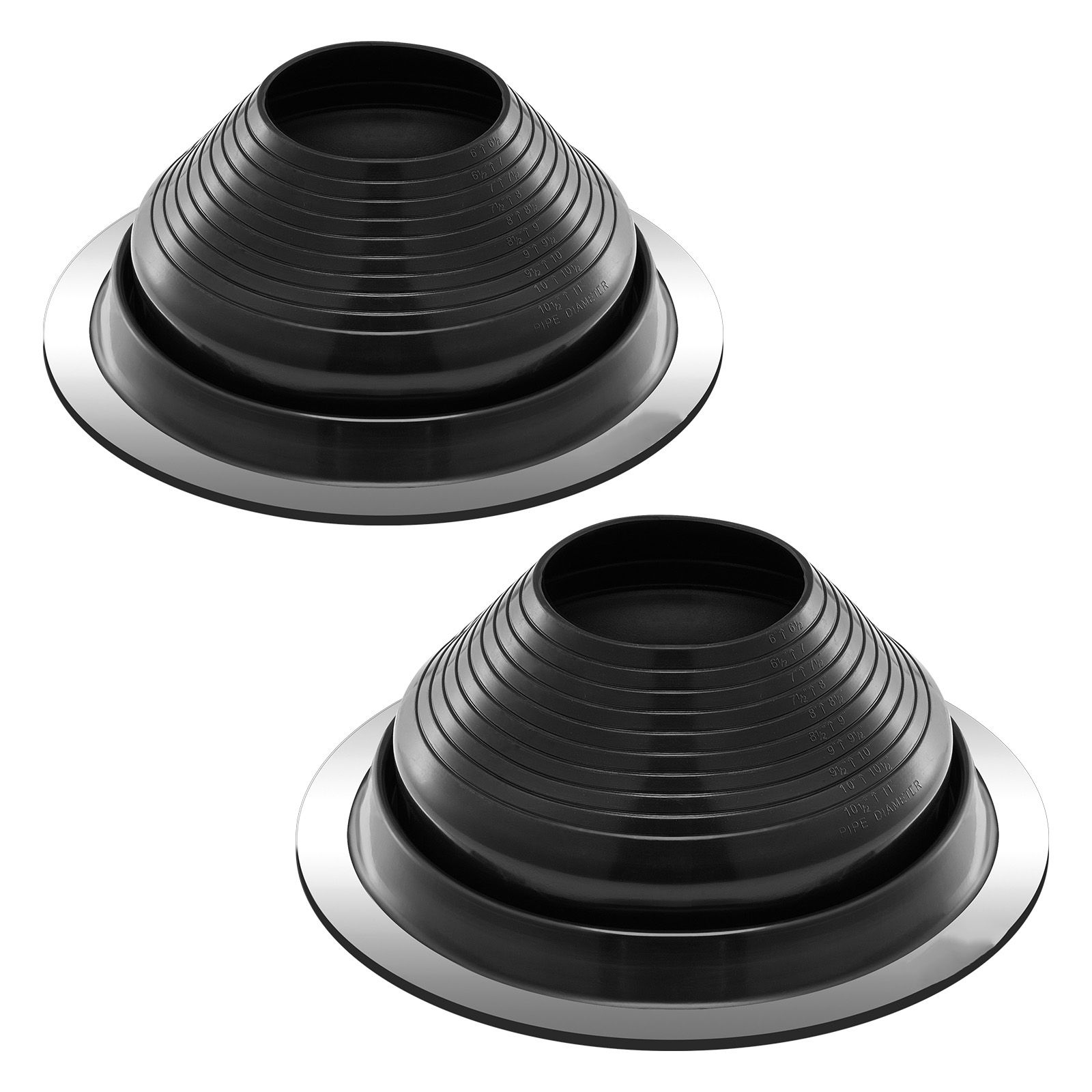 Dachanschlussstopfen, 2 Stück, Für Rohre Ø 15-28 Cm, Flexibles Epdm, Langlebiger Metallsockel, Beständig Gegen -55 Bis 100°c, Ideal Für Schornsteine, Öfen Und Außenlüftung.