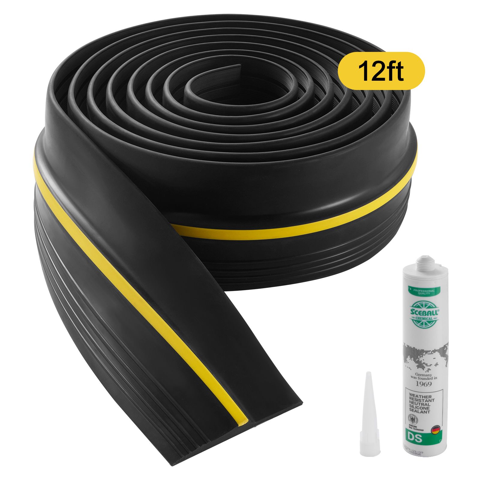 Dichtungsleiste Für Garagentorschwellen, 3,7 M, Dickes Selbstklebendes Pvc, Universeller Ersatz, Schwarz.