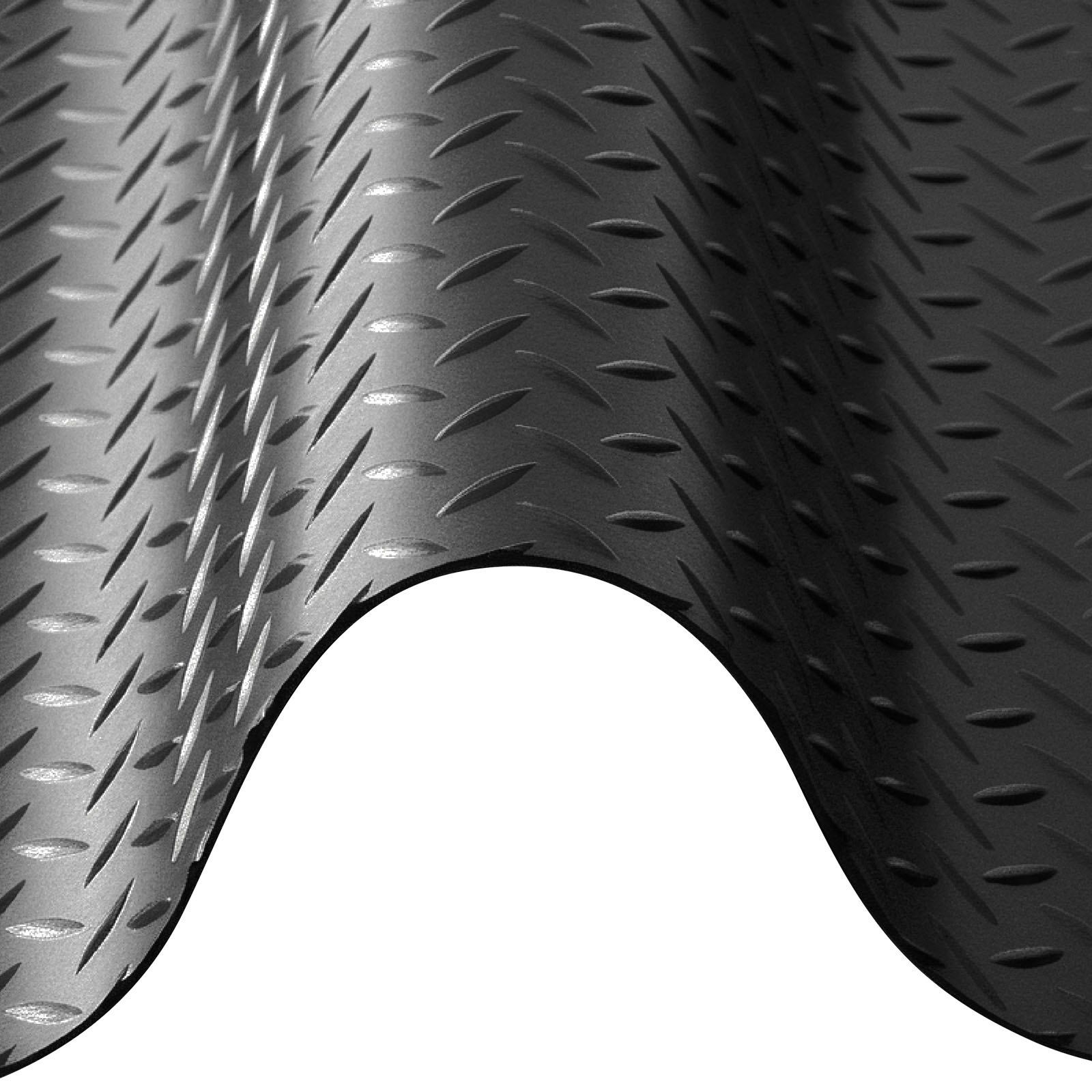 Garagenbodenmatte, 1,22 X 7,62 M, 3 Mm Dickes Gummi, Rutschfest, Wasserdicht, Abriebfest, Leicht Zu Reinigen, Schwarz