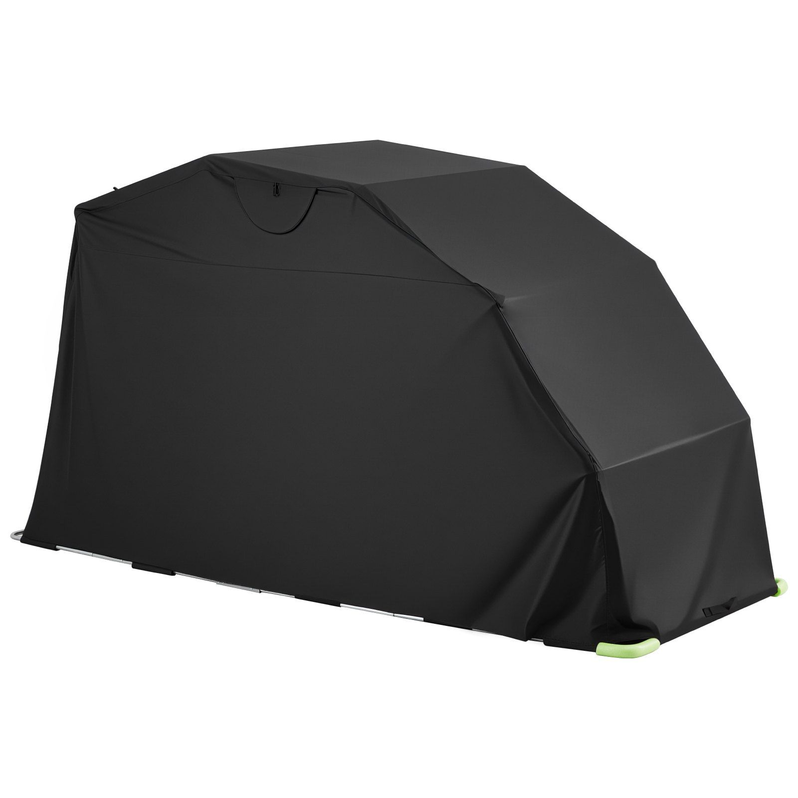 Motorradunterstand Mit Schloss, Faltbares Garagenzelt Aus 600d Oxford-gewebe, Ganzjahres-motorradschutz, Belüftungsfenster, 346 X 137,5 X 190 Cm, Schwarz