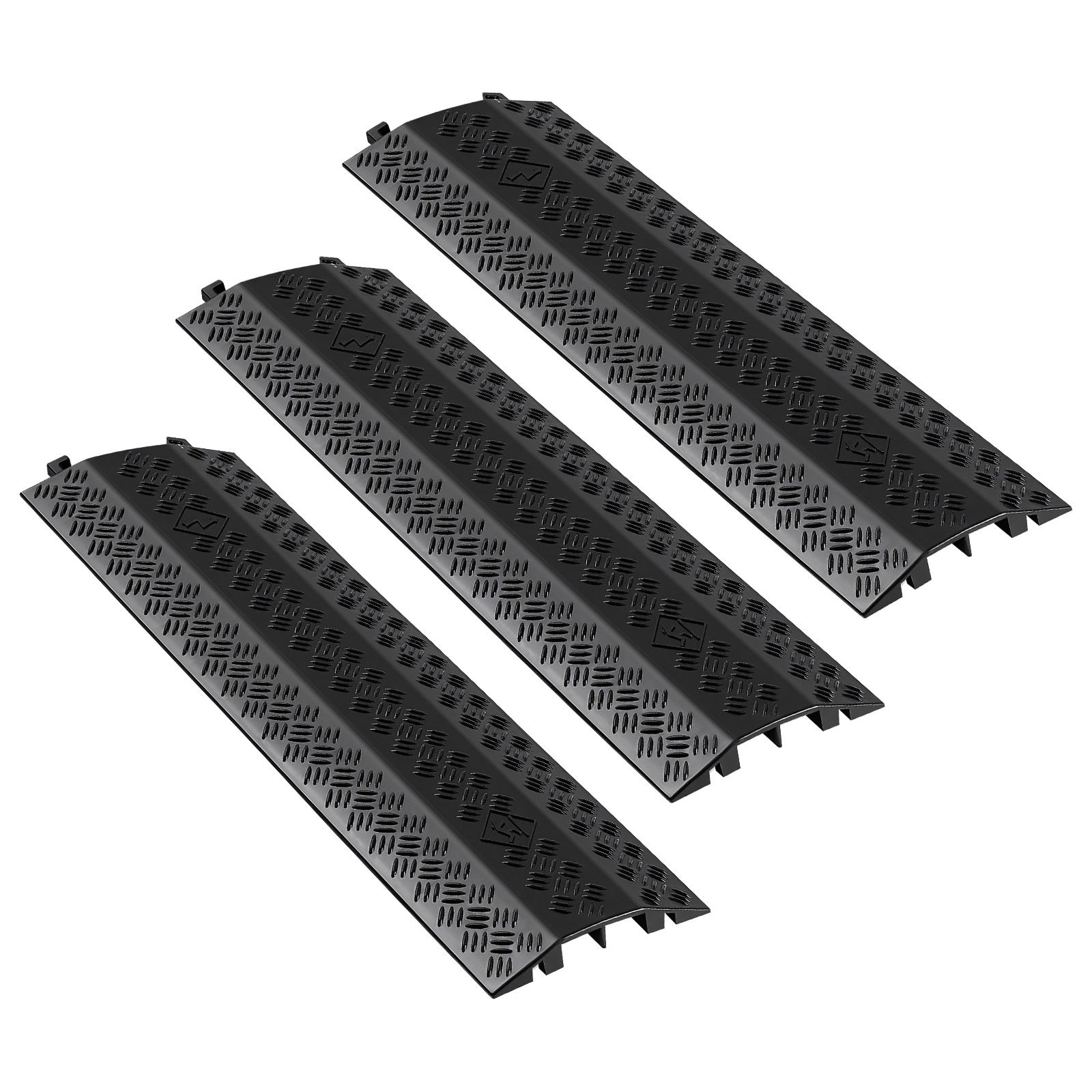 Hochleistungs-kabelschutzmatten Für Den Boden, Tragfähigkeit 7.938 Kg/achse, Für Stark Frequentierte Bereiche, Innen- Und Außenbereich, Zuhause, Büro, Lager. 3er-pack.