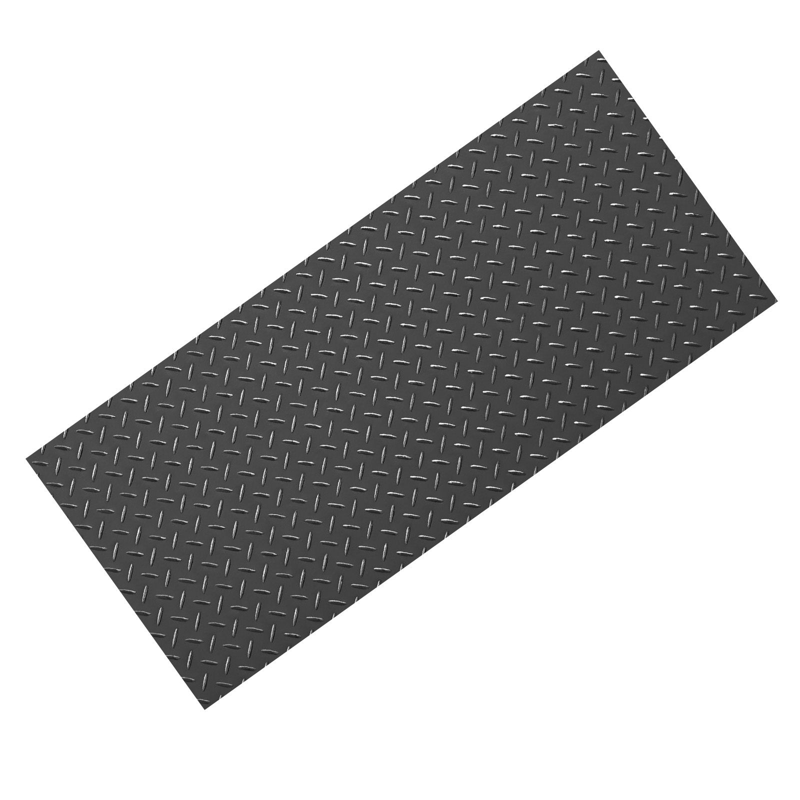 Garagenbodenmatte, Rolle, 2,28 X 5,2 M, 2,2 Mm Dicke Pvc-schutzmatte, Rutschfestes Rautenmuster, Mit Doppelseitigem Klebeband, Leicht Zu Reinigen, Schwarz, Für Werkstätten, Turnhallen, Anhänger.