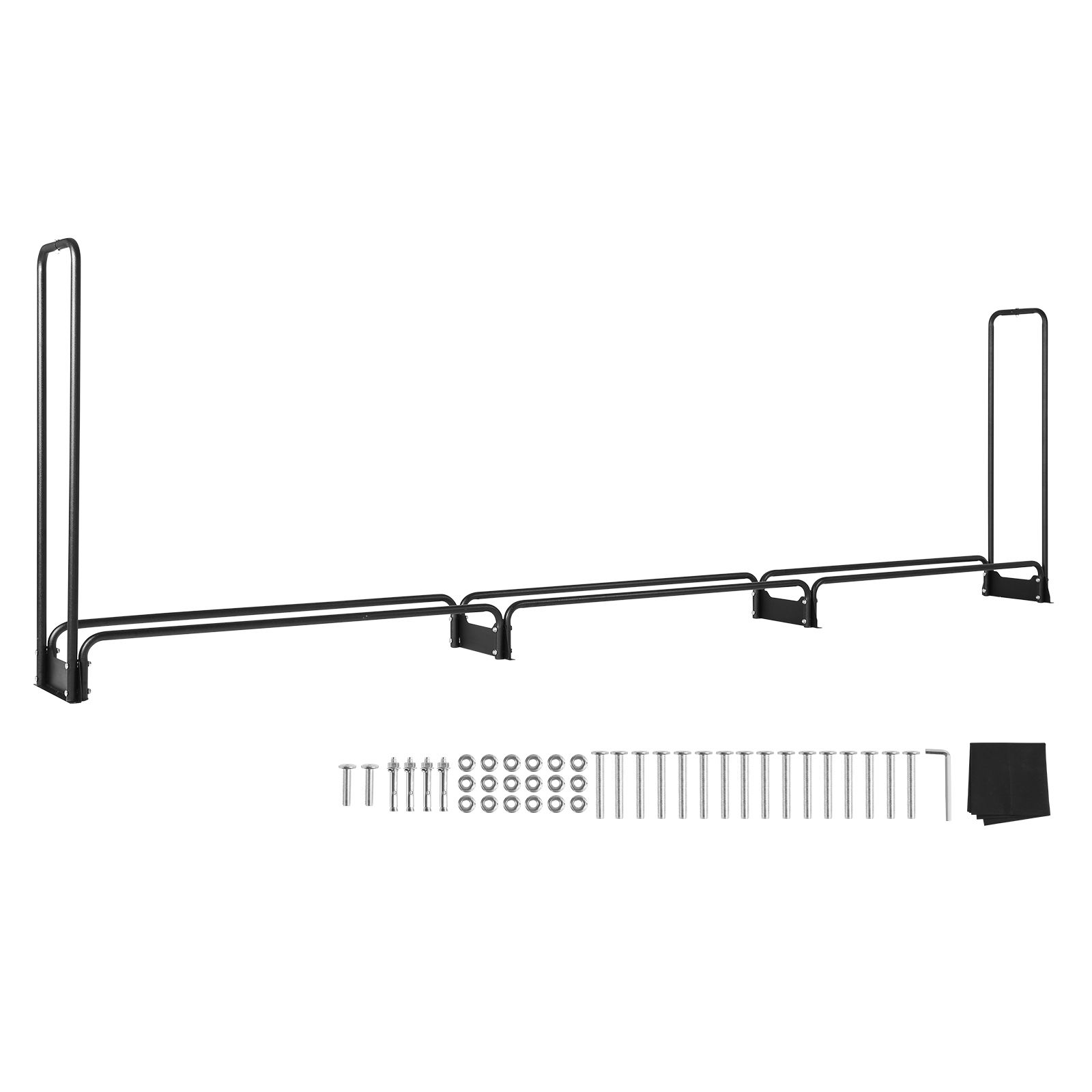 3,9 M Langes Brennholzregal Für Den Außenbereich Mit Wasserdichter 600d-abdeckung, 386 X 36 X 117 Cm, Robust Für Kamin, Terrasse, Lagerung Von 3/4 Raummeter Brennholz Im Innen- Und Außenbereich.