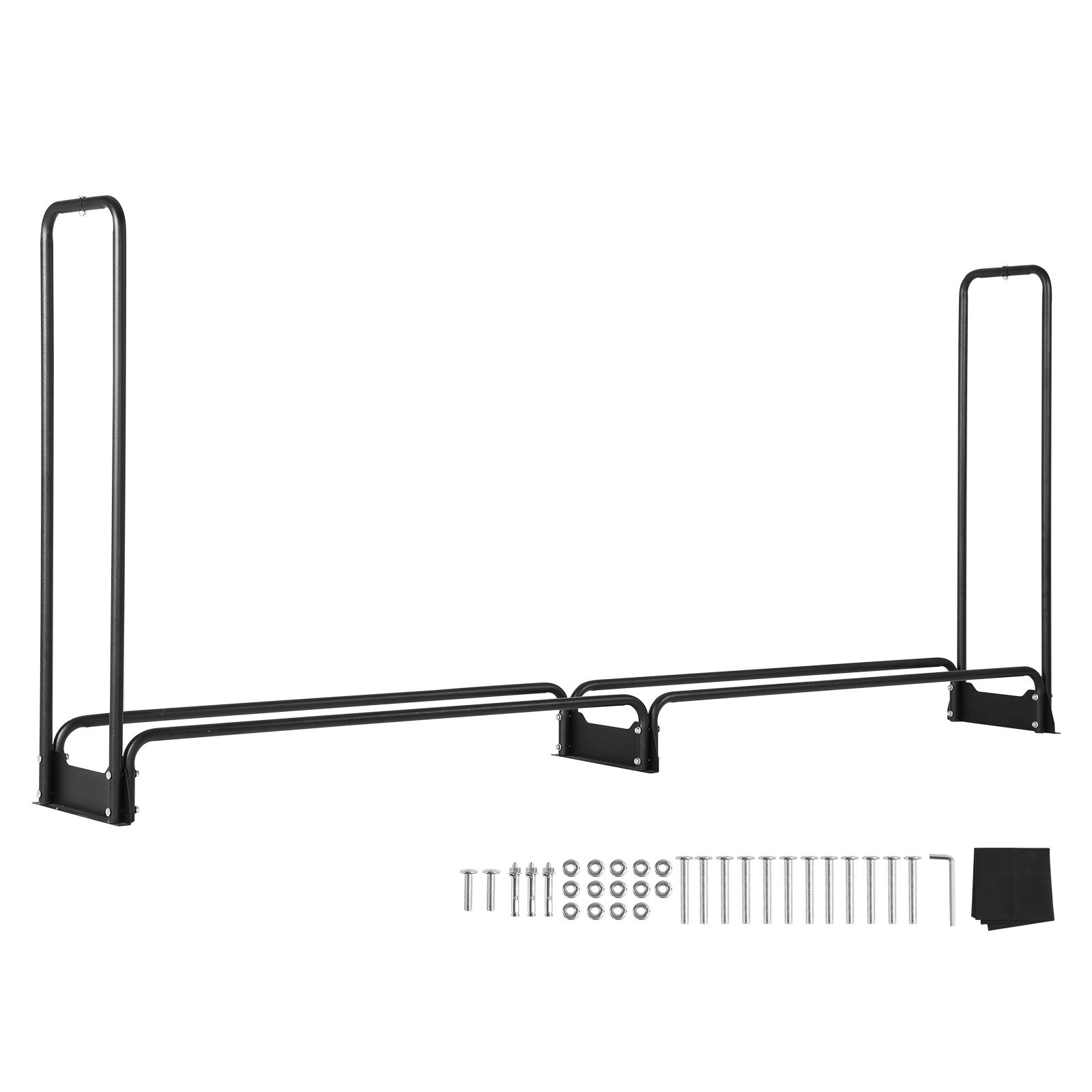 2,4 M Langes Outdoor-holzregal Mit Wasserdichter 600d-abdeckung, 244 X 36 X 117 Cm, Robust Für Kamin, Terrasse, Innen-/außenbereich, 1/2 Kabel Kapazität.