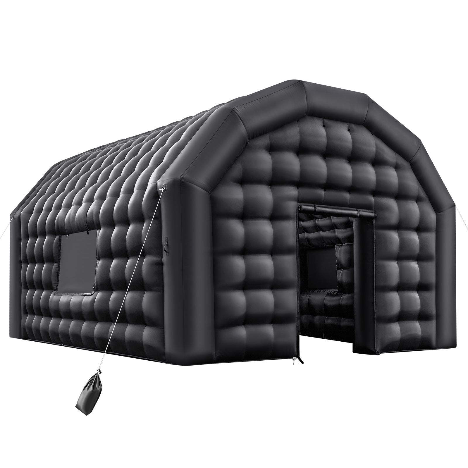 Aufblasbares Clubhaus 6x5x3,66m Mit 680w Gebläse Und Sandsäcken, Luftiges Partyzelt, 2 Fenster, Würfelförmiges Lufthaus Für Veranstaltungen, Geburtstage, Hochzeiten