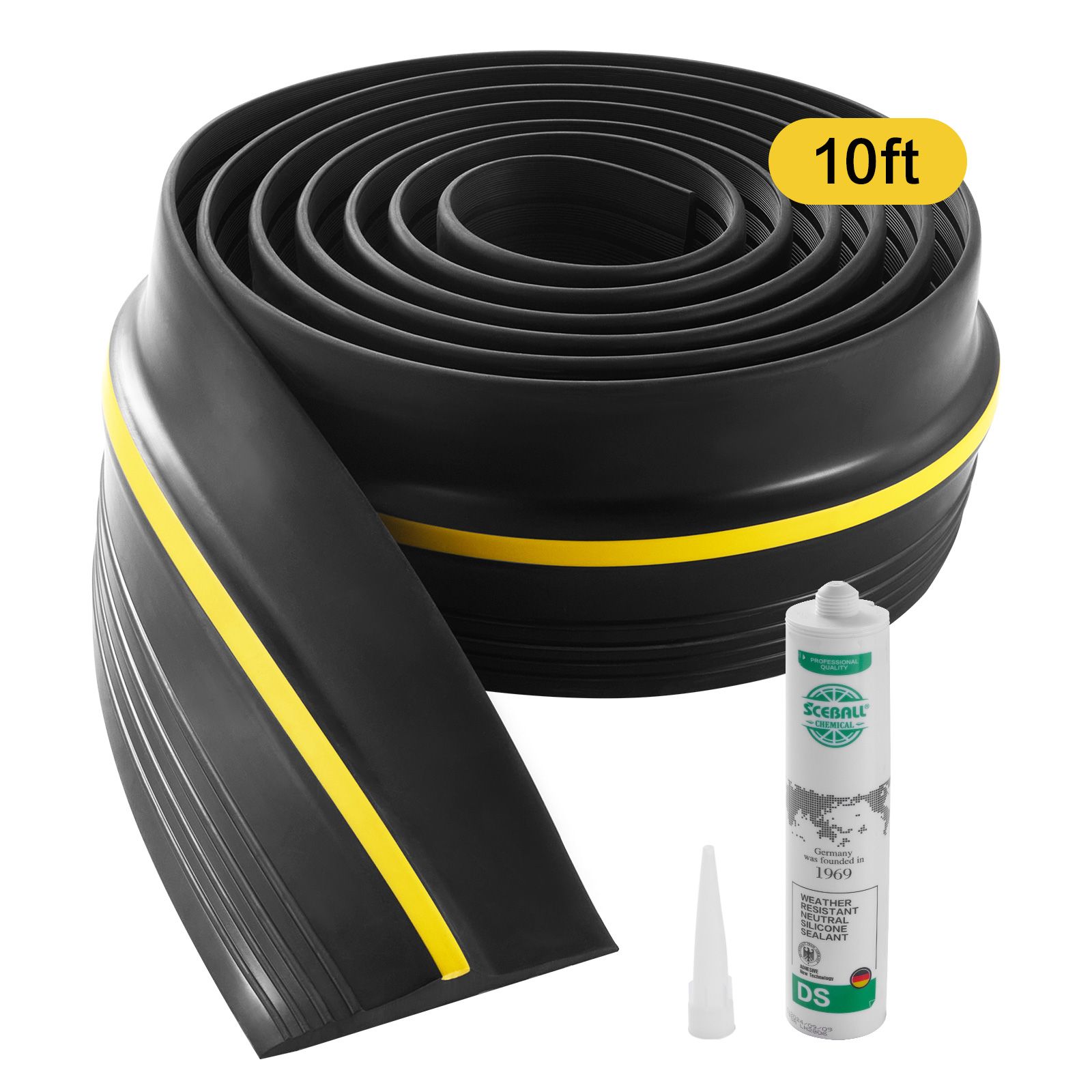 Garagentor-schwellendichtung, 3 M, Klebestreifen, Dickes Pvc, Wasserdicht, Wetterfest, Schwarz, Einfacher Austausch