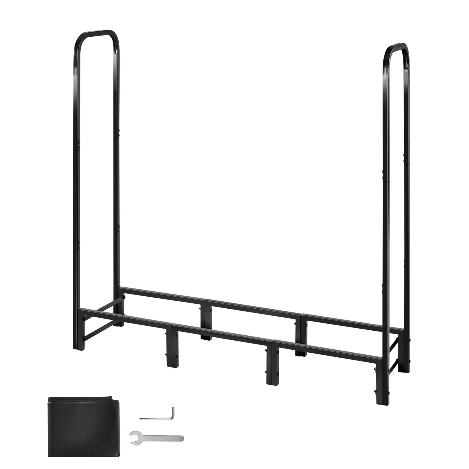 Holzregal Für Den Außenbereich Mit Wasserdichter Abdeckung, Tragkraft 400 Lb, 1,22 M, Stabiler Metallrahmen, Ideal Für Kamin Und Terrasse.