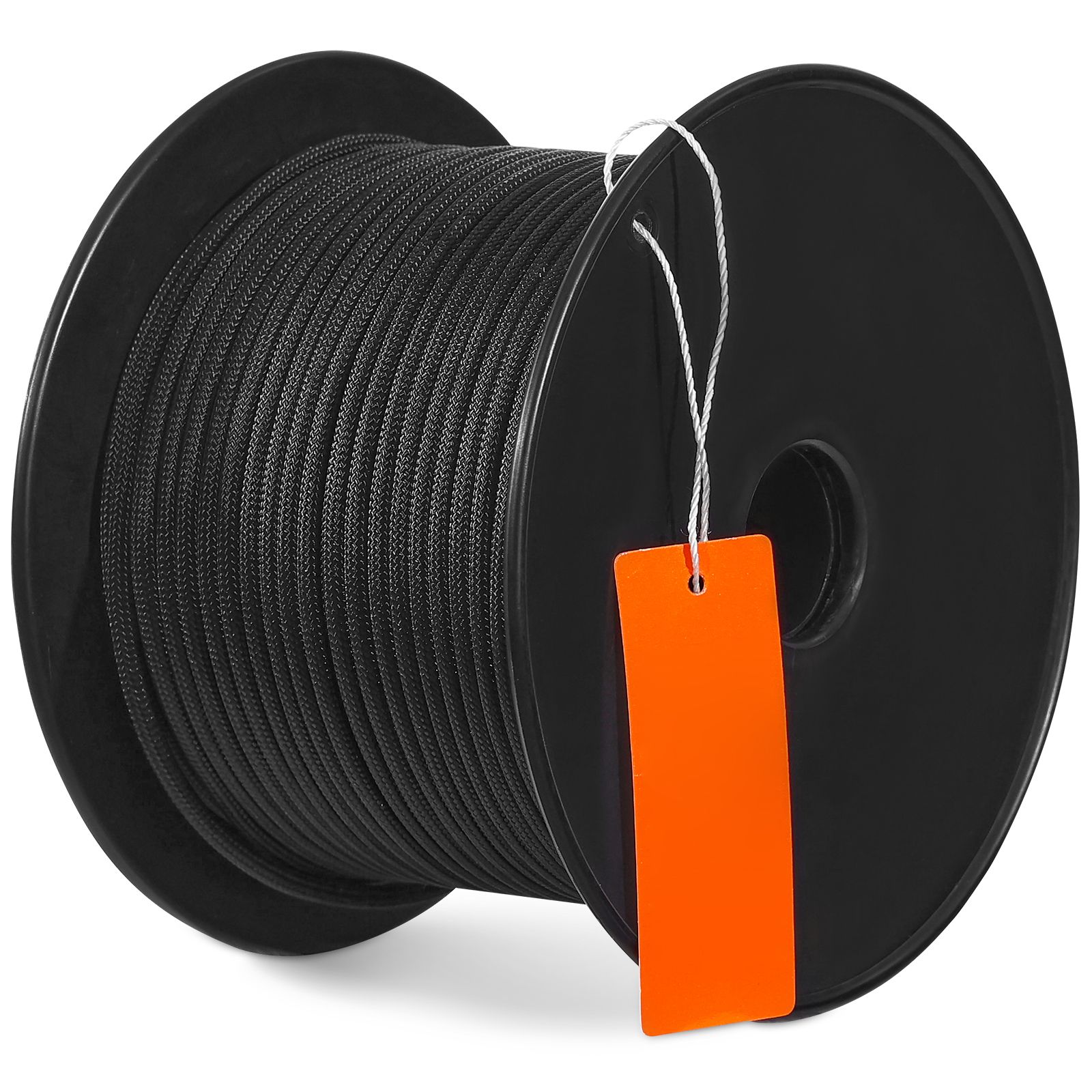 Geflochtenes Nylonseil, 0,48 Cm X 76,2 M, 32 Stränge, Bruchfestigkeit 327 Kg, Zum Klettern, Baumklettern, Camping, Wandern, Schwarz.