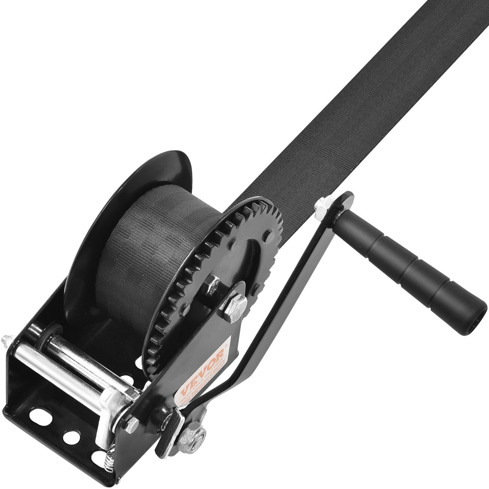 Handwinde, Zugkraft 544,3 Kg, Robuste Kurbel Mit 701 Cm Polyestergurt Und Zweiwege-ratsche, Für Anhänger, Boote Oder Atvs.