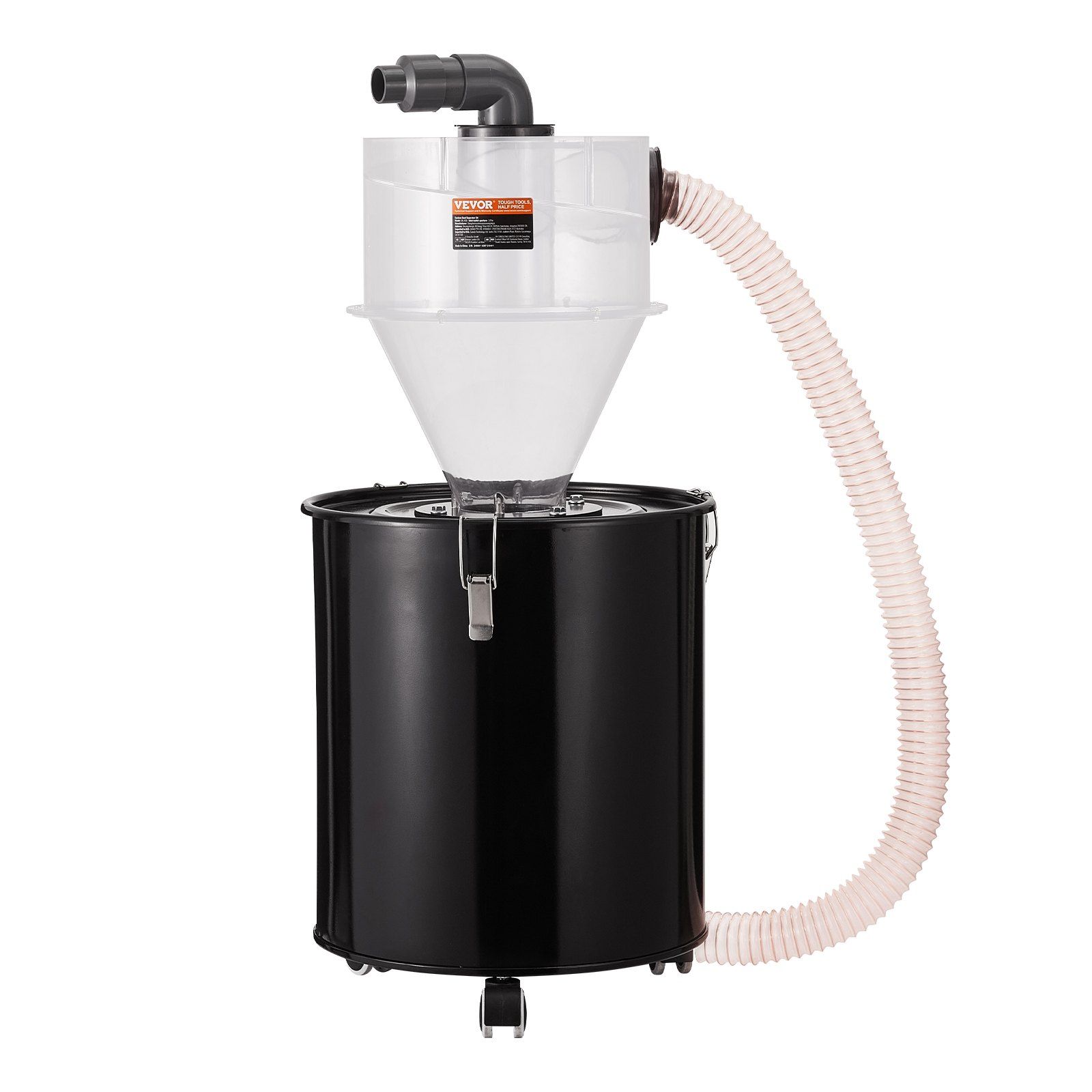 Zyklonabscheider Mit 4"-metallbehälter, Anpassbar An 50-liter-staubsauger, Abs Mit 2"-anschluss Und Schlauch Für Nass-/trockensauger.