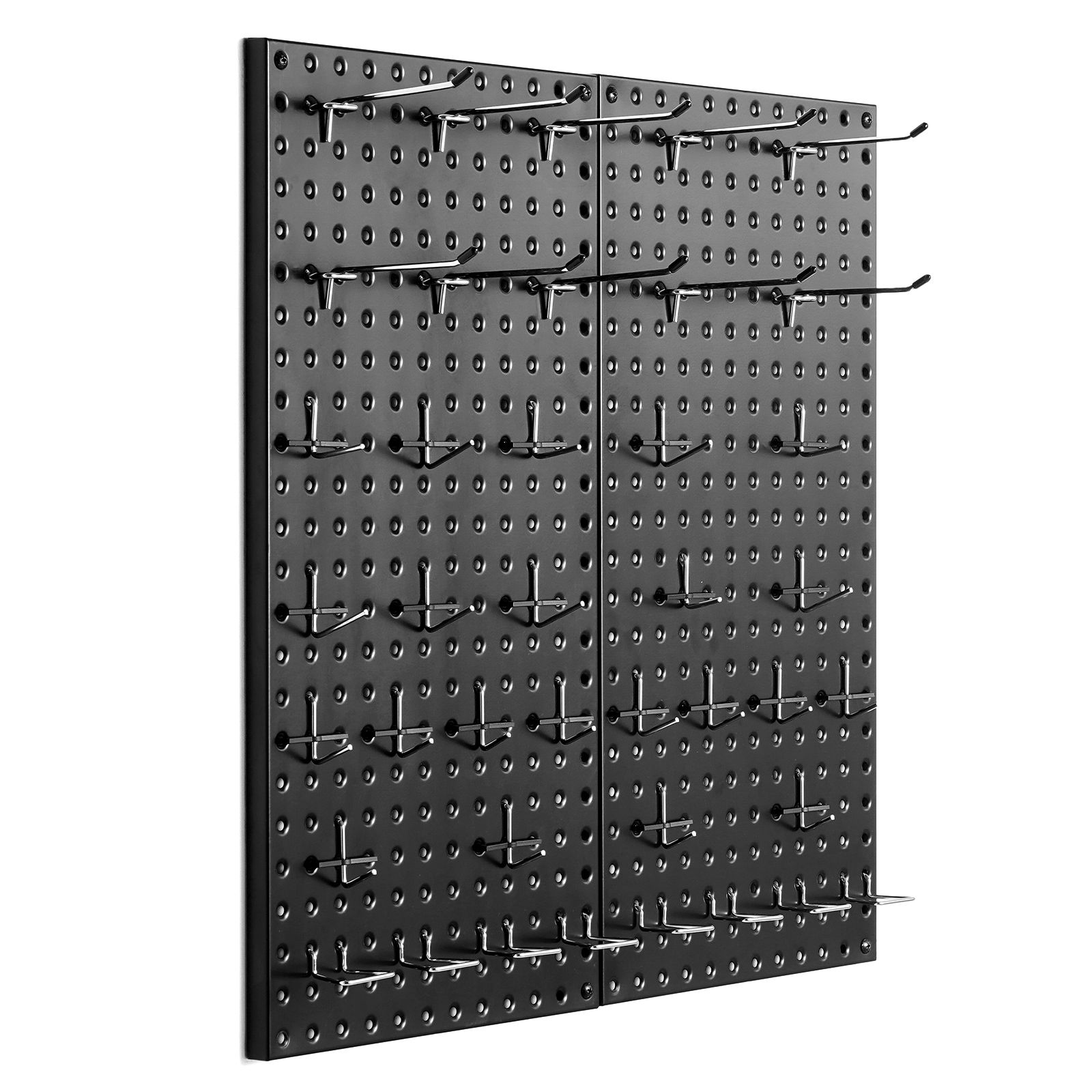Metall-lochwände, 24" X 12", 2er-set, Robust Für Die Wandaufbewahrung Mit Zubehör, Ideal Für Wohnzimmer, Garage, Büro, Küche, Schwarz.