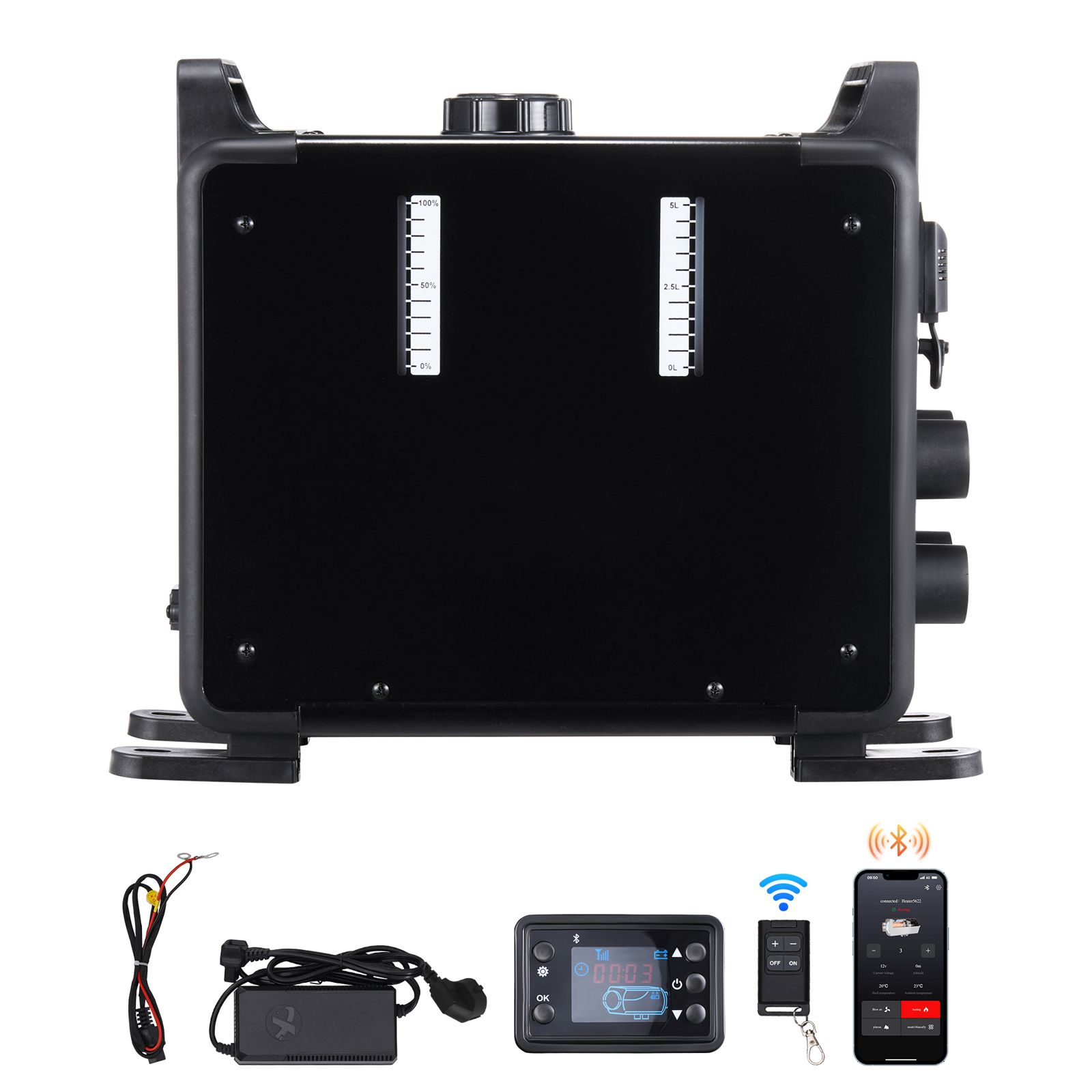 5-8kw 12v/24v Dieselheizung, All-in-one, Bluetooth-steuerung Und Fernbedienung, Display, Co-alarm, Tragbare Schnellheizung Für Fahrzeuge Und Garagen.