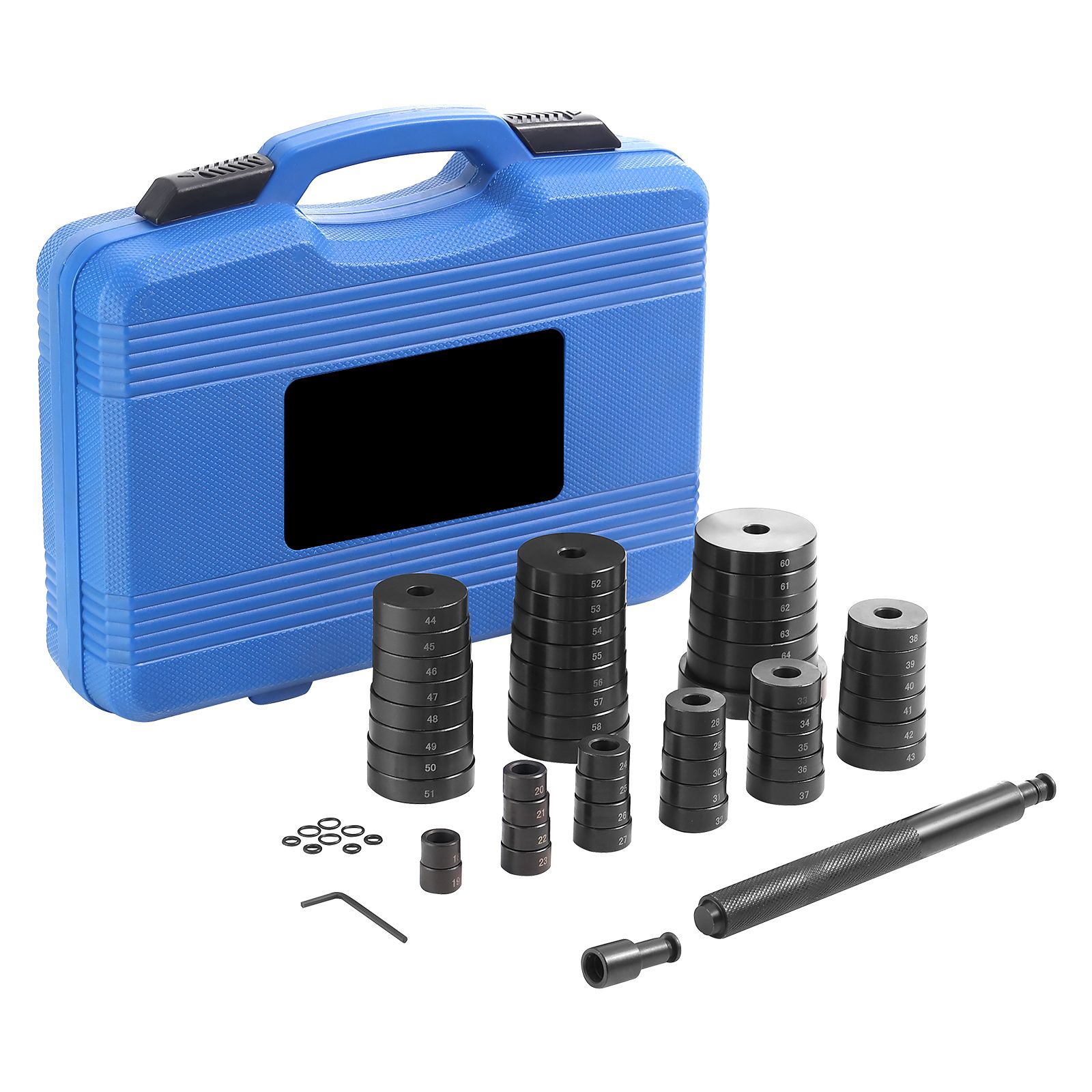 52-teiliges Set Zum Aus- Und Einbau Von Lagern Und Dichtungen, Metrische Scheiben 18-65 Mm Und 74 Mm, Presswerkzeug Für Wellen Und Achsen.