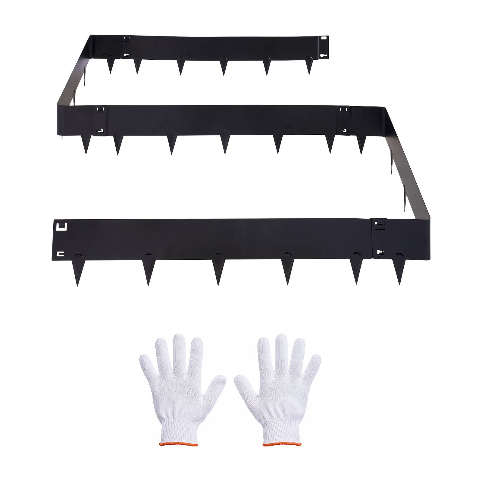 Verzinkte Stahl-garteneinfassung, 6er-pack, 1016 X 207 Mm, Mit Handschuhen, Einfache Montage, Robust Für Blumenbeete Und Wege.