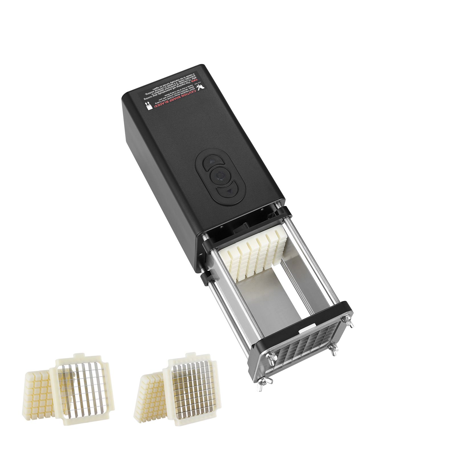 Elektrischer Gemüseschneider Für Pommes Frites, 1/2" Und 3/8" Edelstahlklingen, Rutschfeste Füße, Ideal Für Kartoffeln, Gurken Und Gemüse.