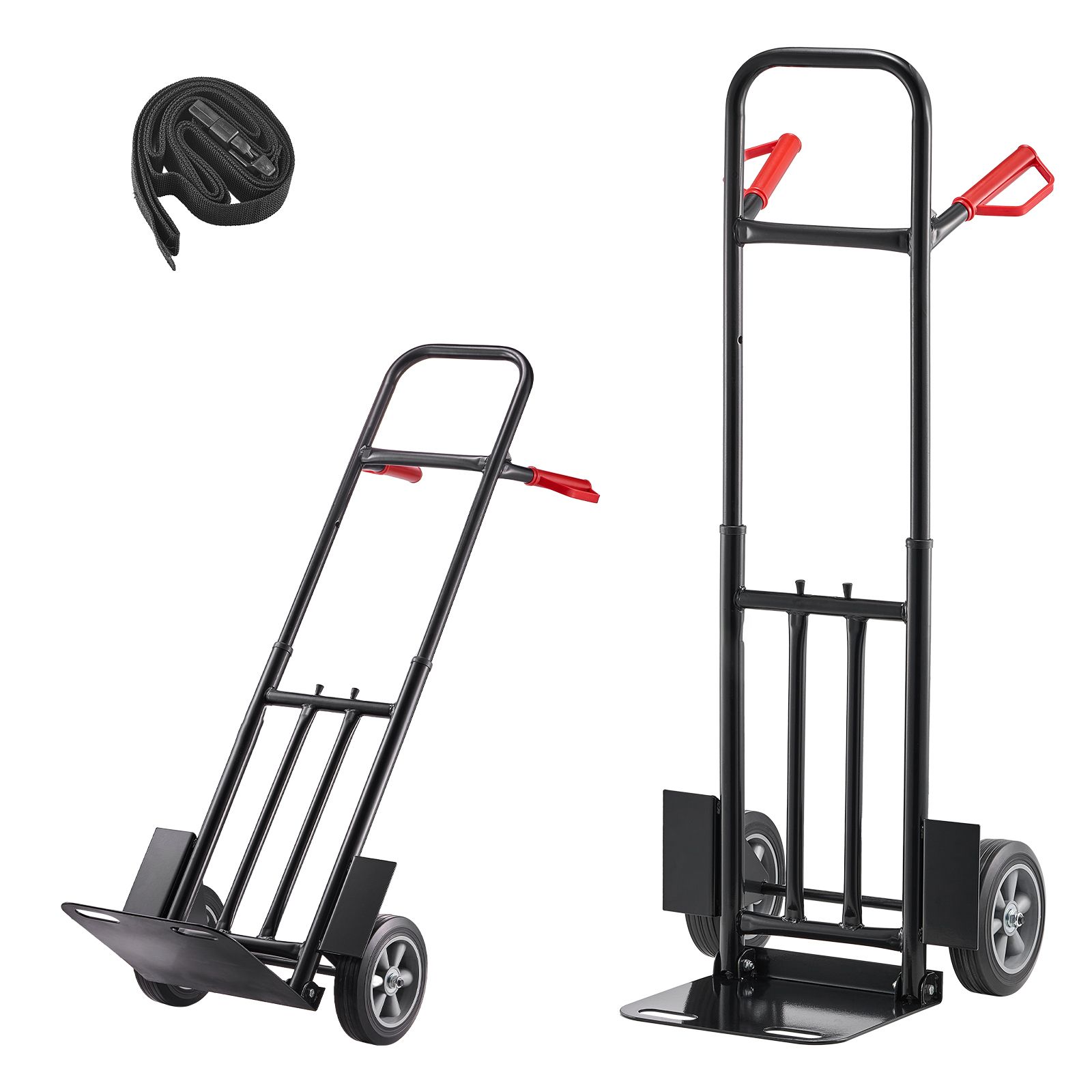 Handhubwagen, Tragfähigkeit 272 Kg, Schwerlast-transportwagen Mit Rädern Und Teleskopgriff, Tragbarer Wagen Mit Sicherungsgurt Für Umzüge, Büro, Lager, Supermarkt.