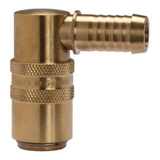 Temperierkupplung DN 9, Zapfen 13mm, Schlauchtülle 90°