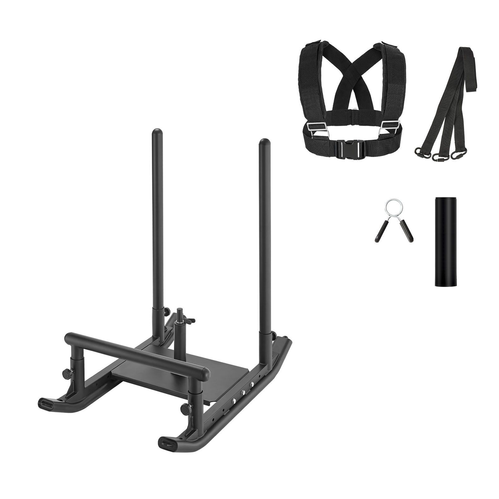 Power-schlitten Aus Stahl Für Schnelligkeits- Und Krafttraining, Mit Griff, Kompatibel Mit 25/51 Mm Hantelscheiben, Schwarz.