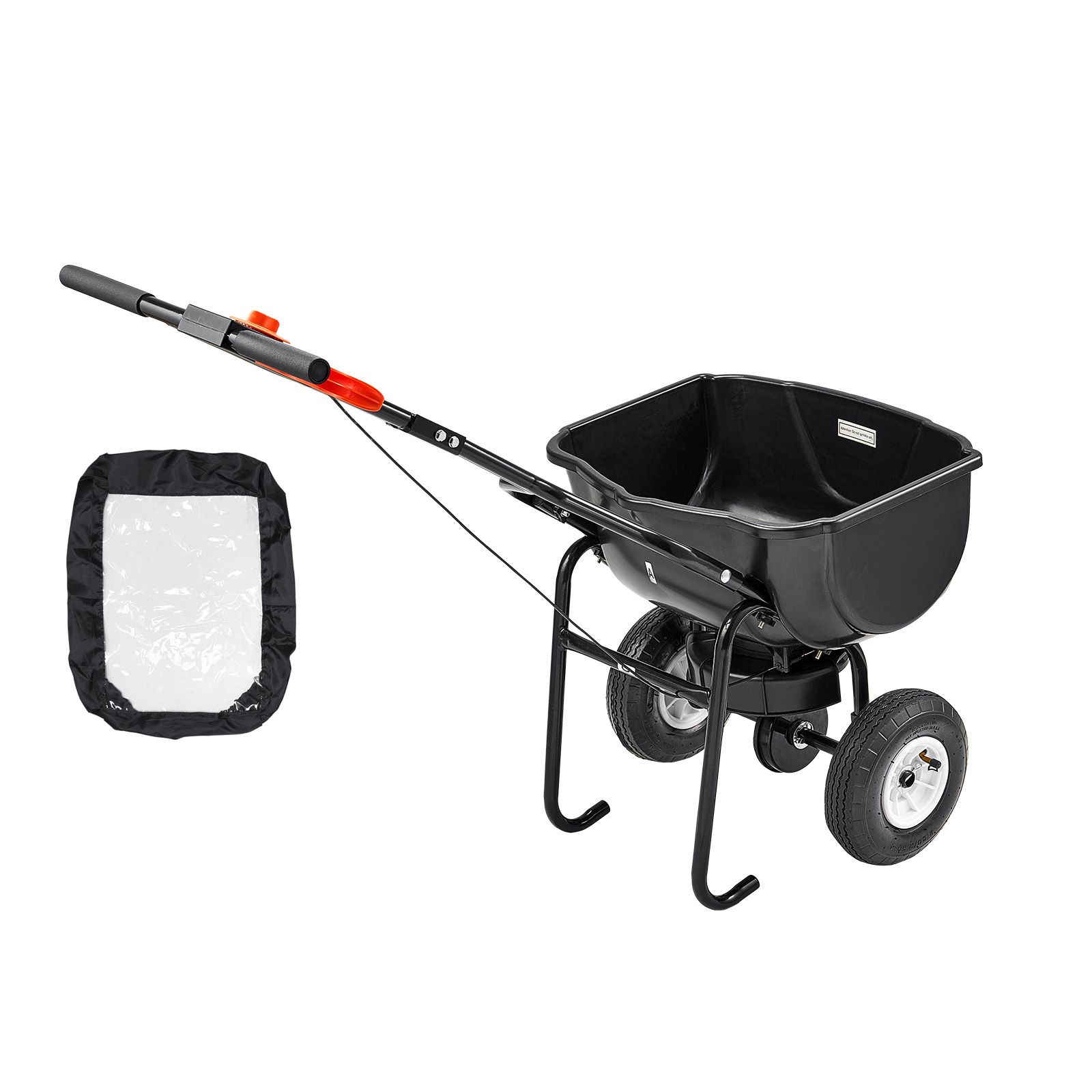 Handstreuer, 60 Lb Fassungsvermögen, Streukorbgitter, 0-9,8 Ft Streubreite, 8 Zoll All-terrain-luftreifen, Für Saatgut Und Düngemittel.