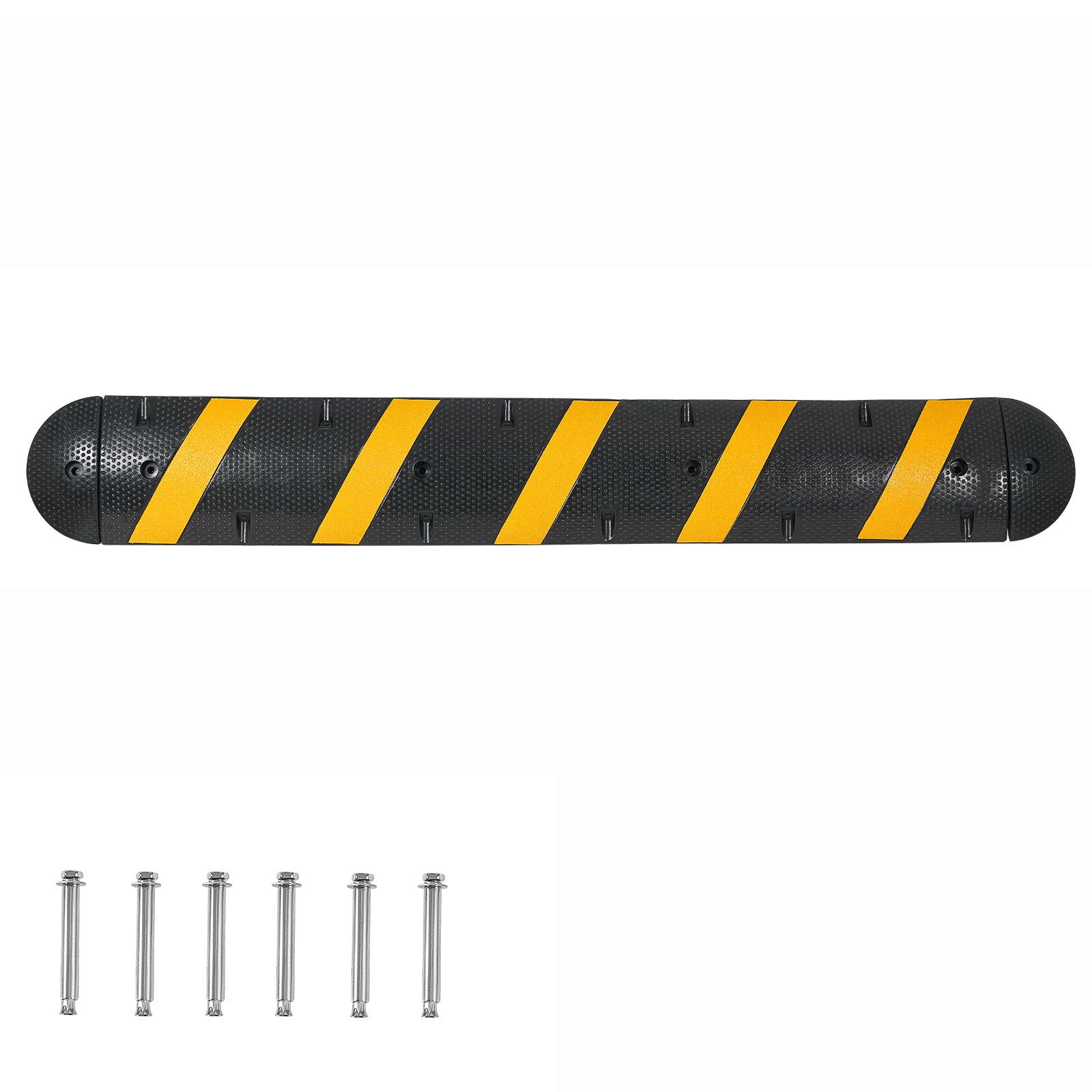 Gummischwelle 1830 Mm, 2 Kanäle, Robust, Tragfähigkeit 9979 Kg/achse, Kabelschutz Mit Spreizschraube, Für Asphalt-, Beton- Oder Schotterauffahrten, 1 Stück.