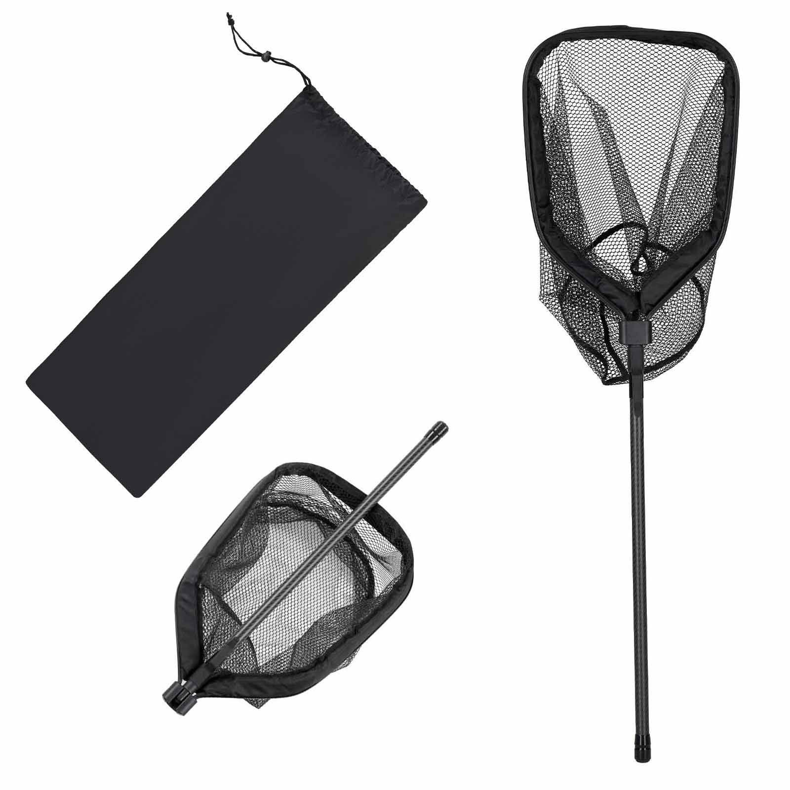 Faltbarer Fischerkescher, Teleskopierbarer Griff Aus Kohlefaser, Leicht Und Robust, Fischfreundliches Nylon-/pvc-netz, Ideal Für Kajaks, Boote, Teiche, Ein Tolles Geschenk Für Männer.