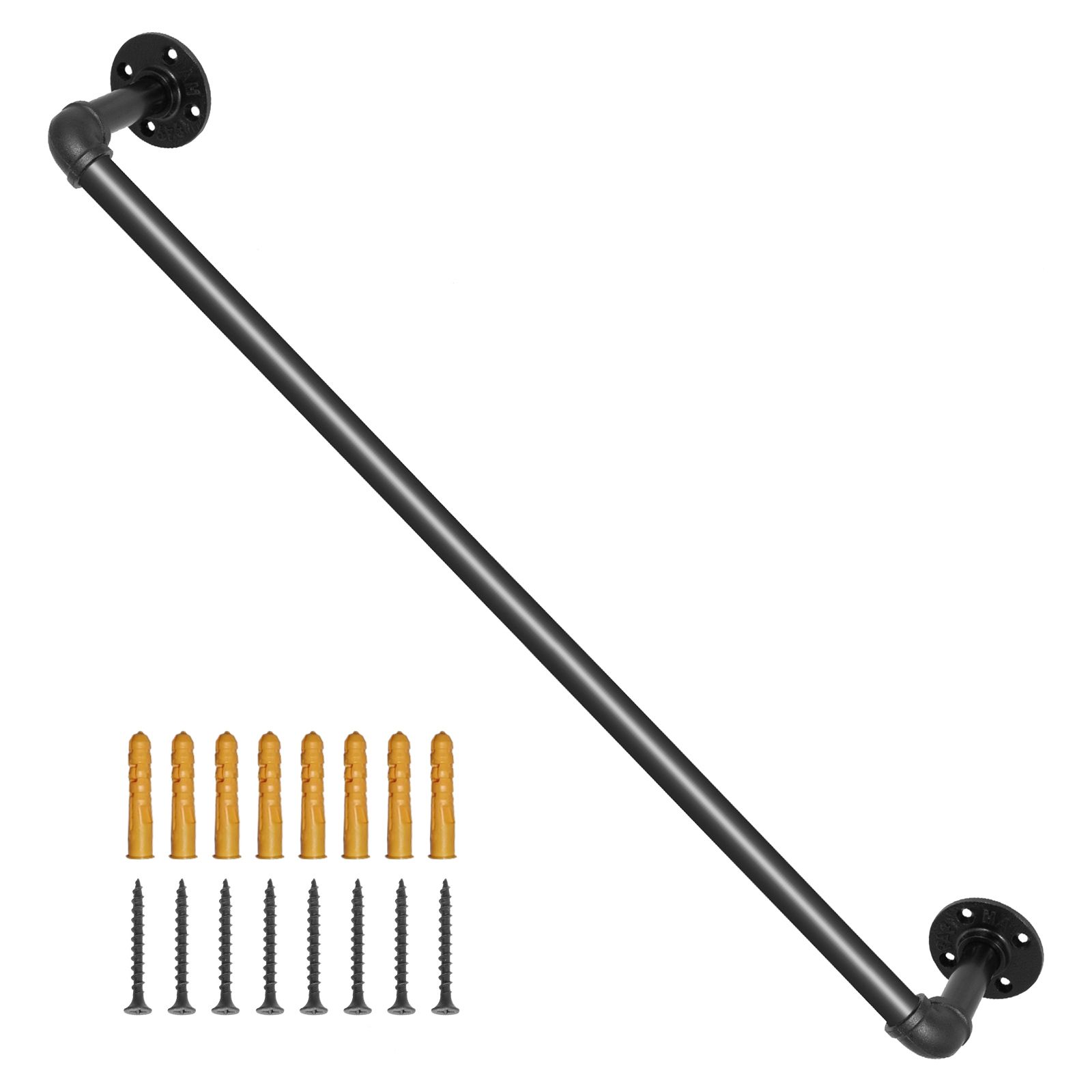 Treppengeländer Aus Kohlenstoffstahl, 91,4 Cm, Tragfähigkeit 199,6 Kg, Inklusive Wandhalterung, Für Den Innen- Und Außenbereich.