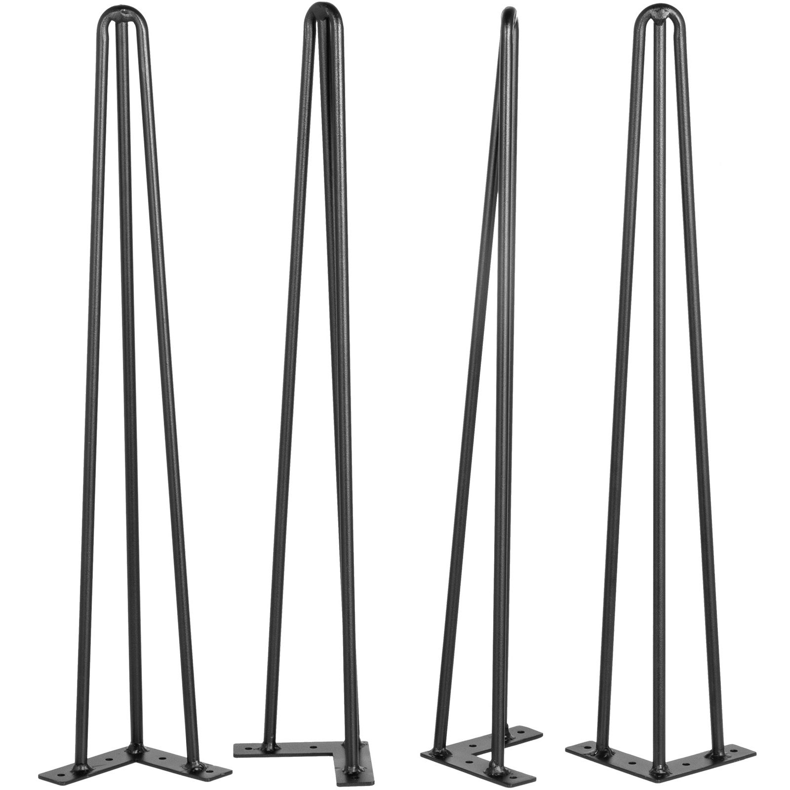 22 Zoll Lange Haarnadel-tischbeine, 4er-set, Schwarz, Tragkraft Je 200 Pfund, Kohlenstoffstahl, 3 Stangen, Für Schreibtisch, Bank, Esstisch, Beistelltisch, Stuhl.