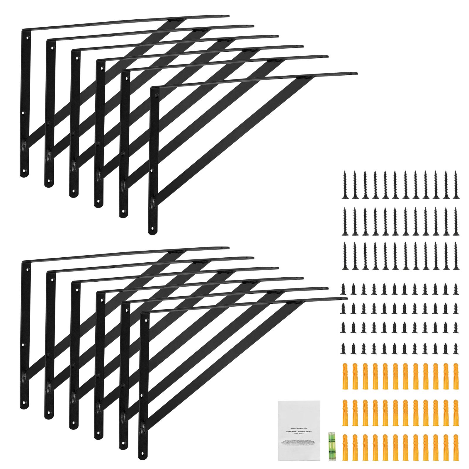 Tablet-ständer, 18 X 12 Cm, 12er-pack, Robuster Stahl, Mattschwarz, Max. Traglast 72,5 Kg, Unsichtbare Wandhalterung