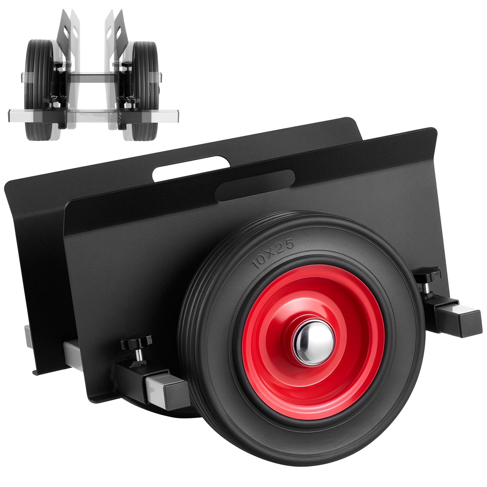 Plattenwagen, Tragfähigkeit 453,6 Kg, 25 Cm Gummiräder, Verstellbare Klemme Für Gipskartonplatten, Türen Und Matratzen, Schwarz.