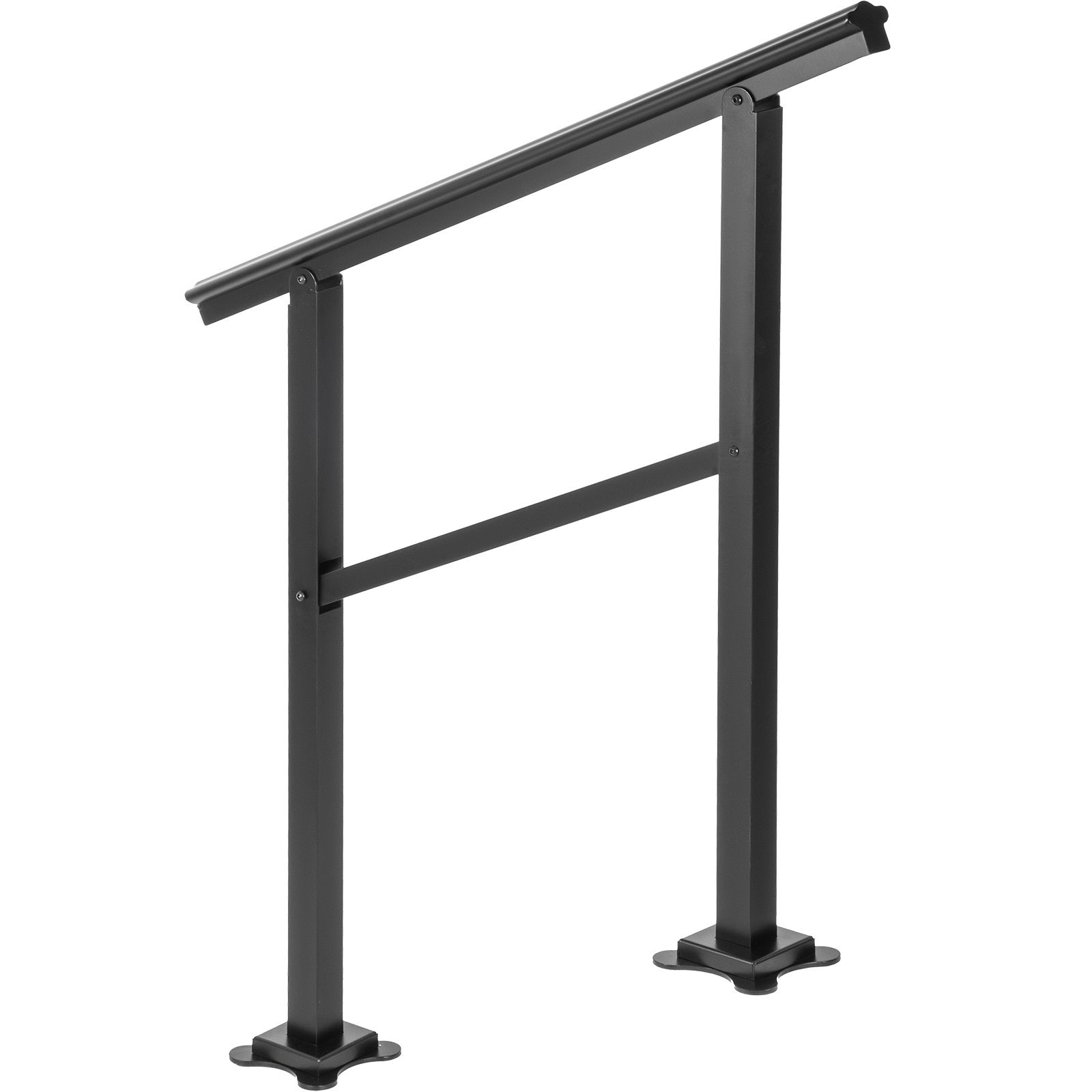 Aluminium-außengeländer, Maximale Belastung 74,8 Kg, Für 2-3-stufige Treppen, 0-50° Neigung, Abmessungen 91,4 X 88,9 Cm, Schraubensatz Inklusive.