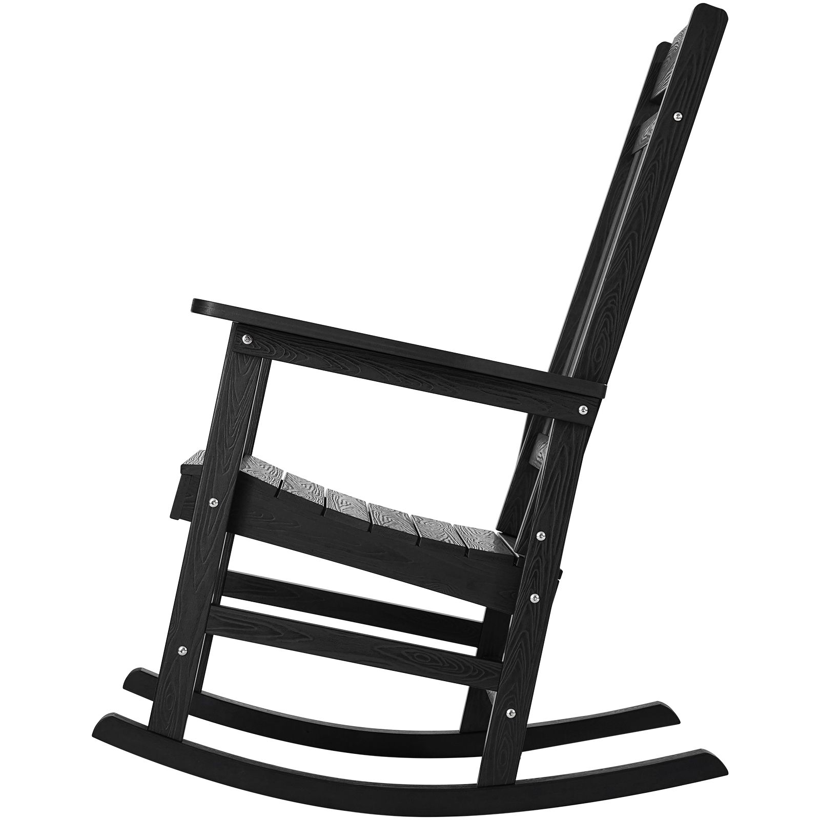 2-teiliger Outdoor-schaukelstuhl, Hohe Rückenlehne, Glatte Armlehnen, Hips, Tragkraft 400 Lbs, Schwarz, Für Garten, Balkon, Terrasse.