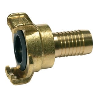 GEKA-Schlauchstück, 360° drehbar, Messing blank, LW 32