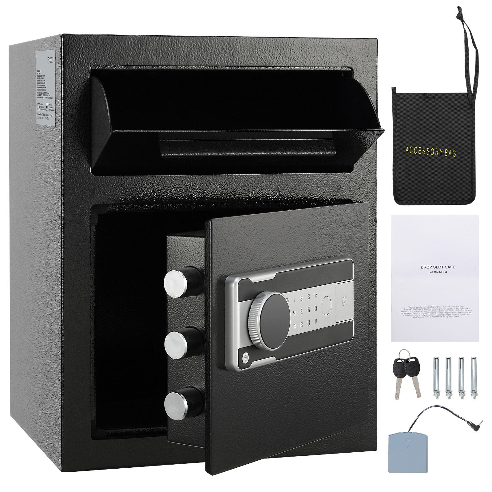 1,7 Kubikmeter Großer Tresor Mit Einwurfschlitz, Elektronischem Zahlenschloss Und 2 Notfallschlüsseln, Abmessungen 45x35x35 Cm, Ideal Für Bargeld Und Post Zu Hause, Im Hotel Oder Im Büro.