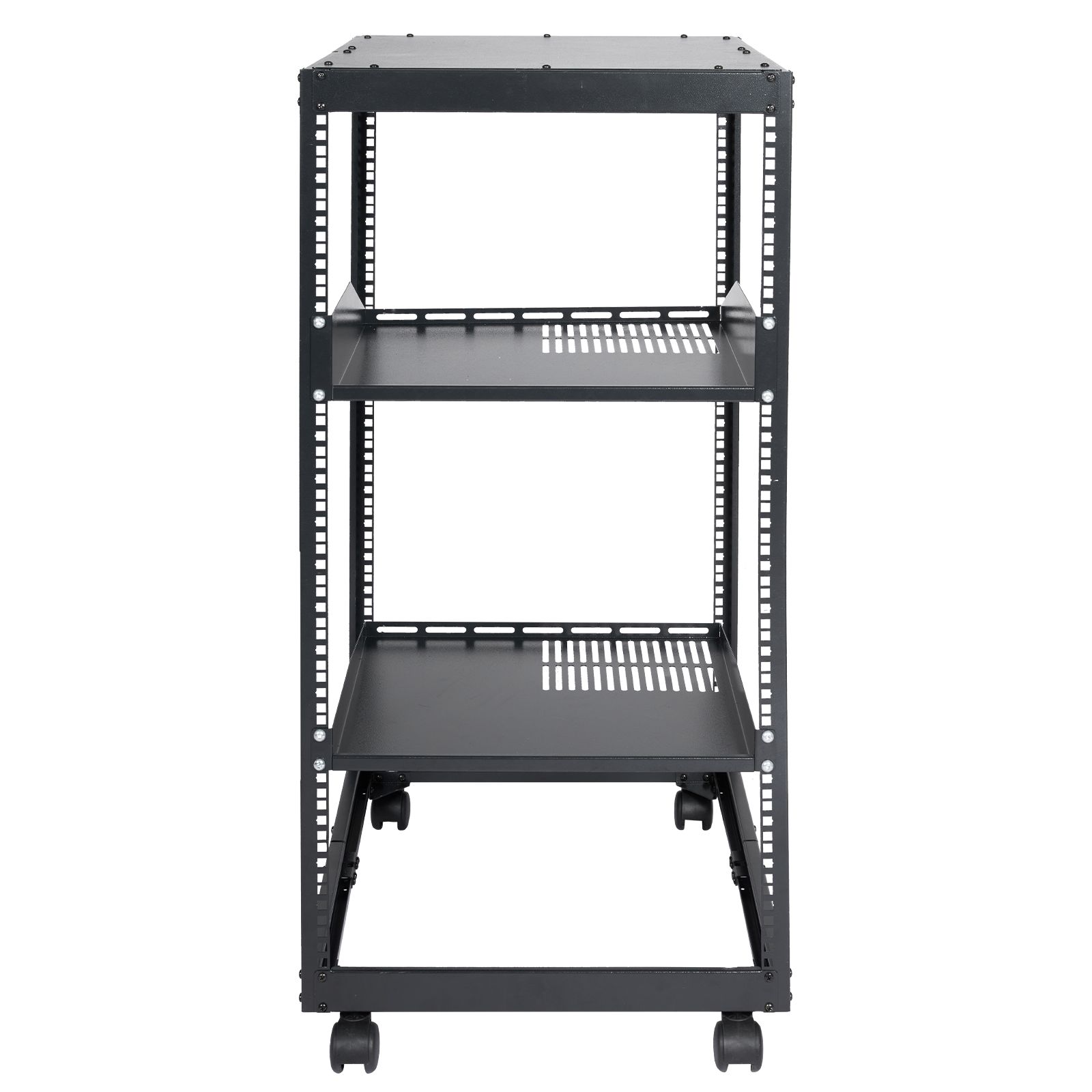 Offenes 20u-serverrack, Einstellbare Tiefe 58,5-101,6 Cm, Boden- Oder Wandmontage, 4 Ständer Mit Rollen.