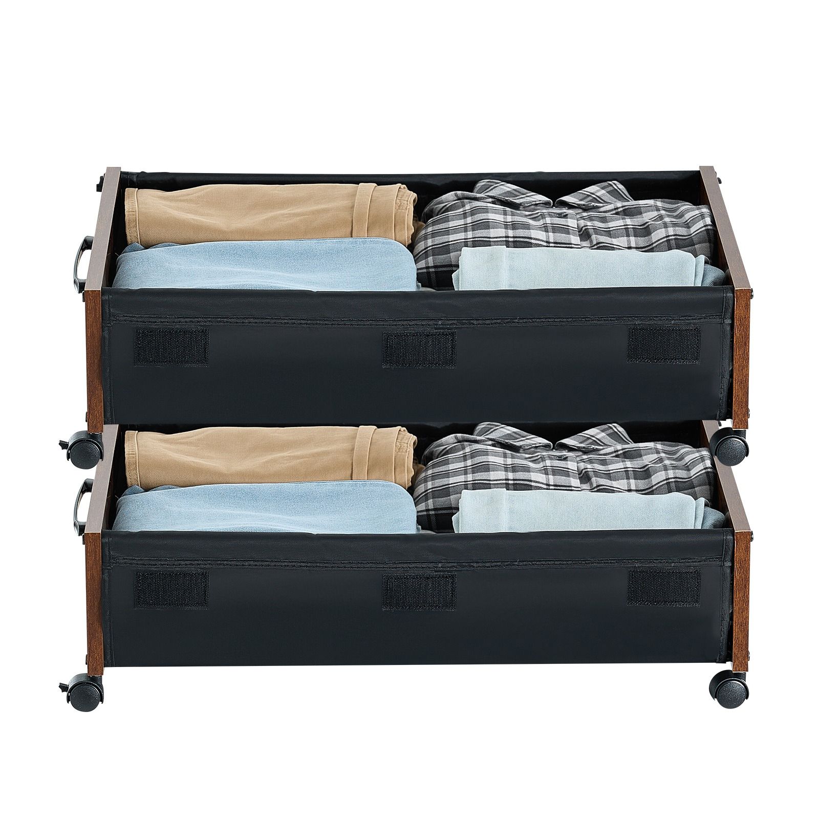 Unterbett-aufbewahrungsgestell Mit Rollen, 650x460x180 Mm, Abschließbare Bettboxen Mit Rollen, Organizer Für Schuhe, Kleidung, Decken, 2er-set.
