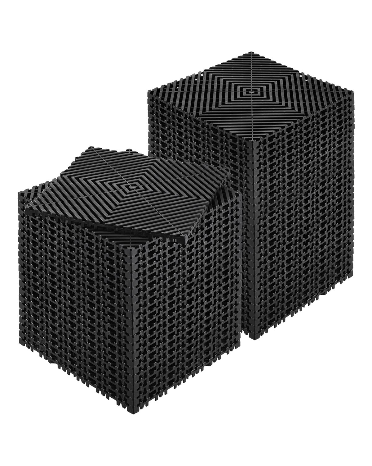 12' X 12' (ca. 3,66 M X 3,66 M) Große, Ineinandergreifende Drainagematten, 50 Stück, Modulare, Rutschfeste Schwarze Pp-pads, Für Garage, Garten, Küche Und Außenbereich