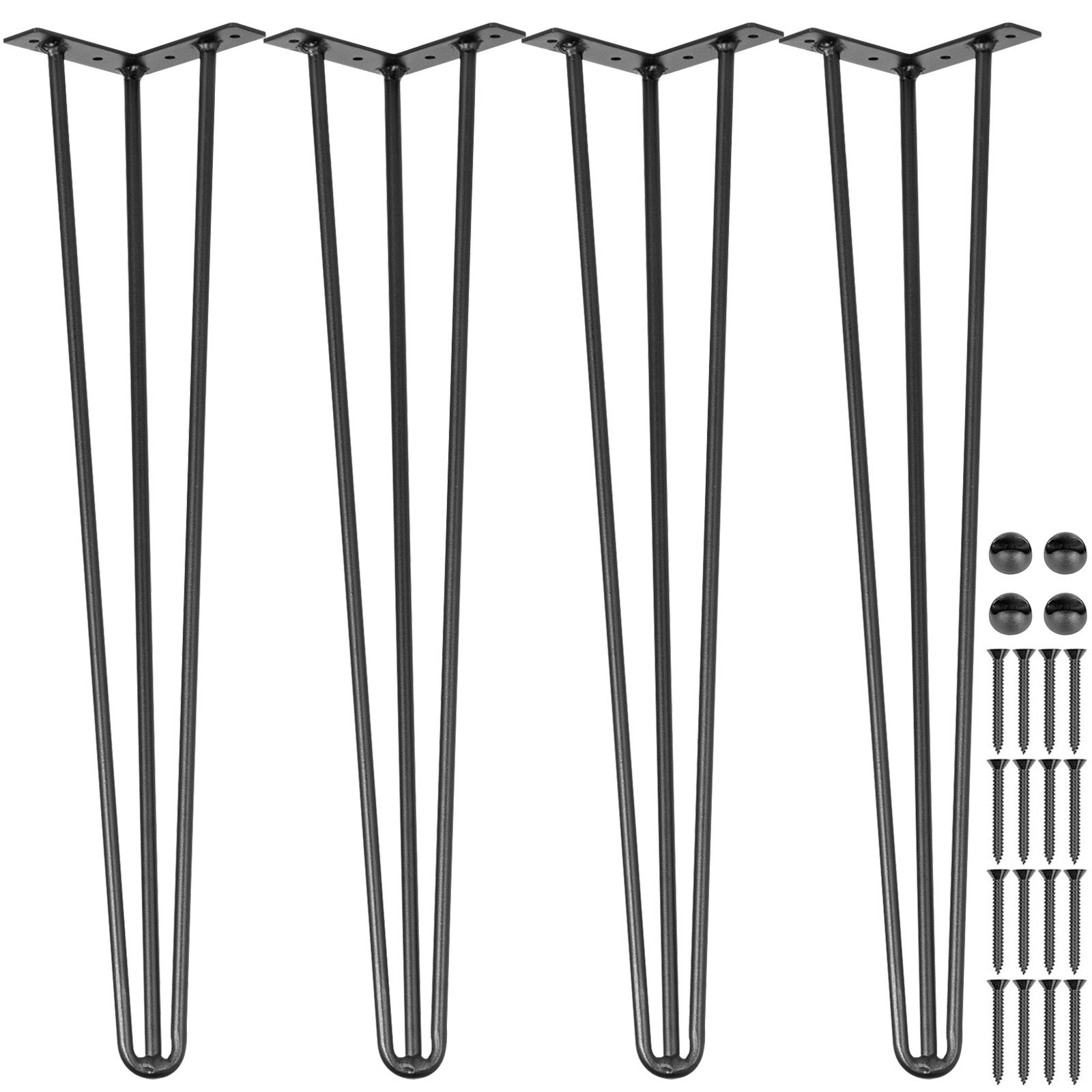Schwarze Tischbeine Aus Eisen, 61 Cm Lang, 4er-set, Tragkraft 99,8 Kg Pro Bein, 3 Kohlenstoffstahlstangen, Geeignet Für Schreibtisch, Tisch, Bank Oder Diy-möbel