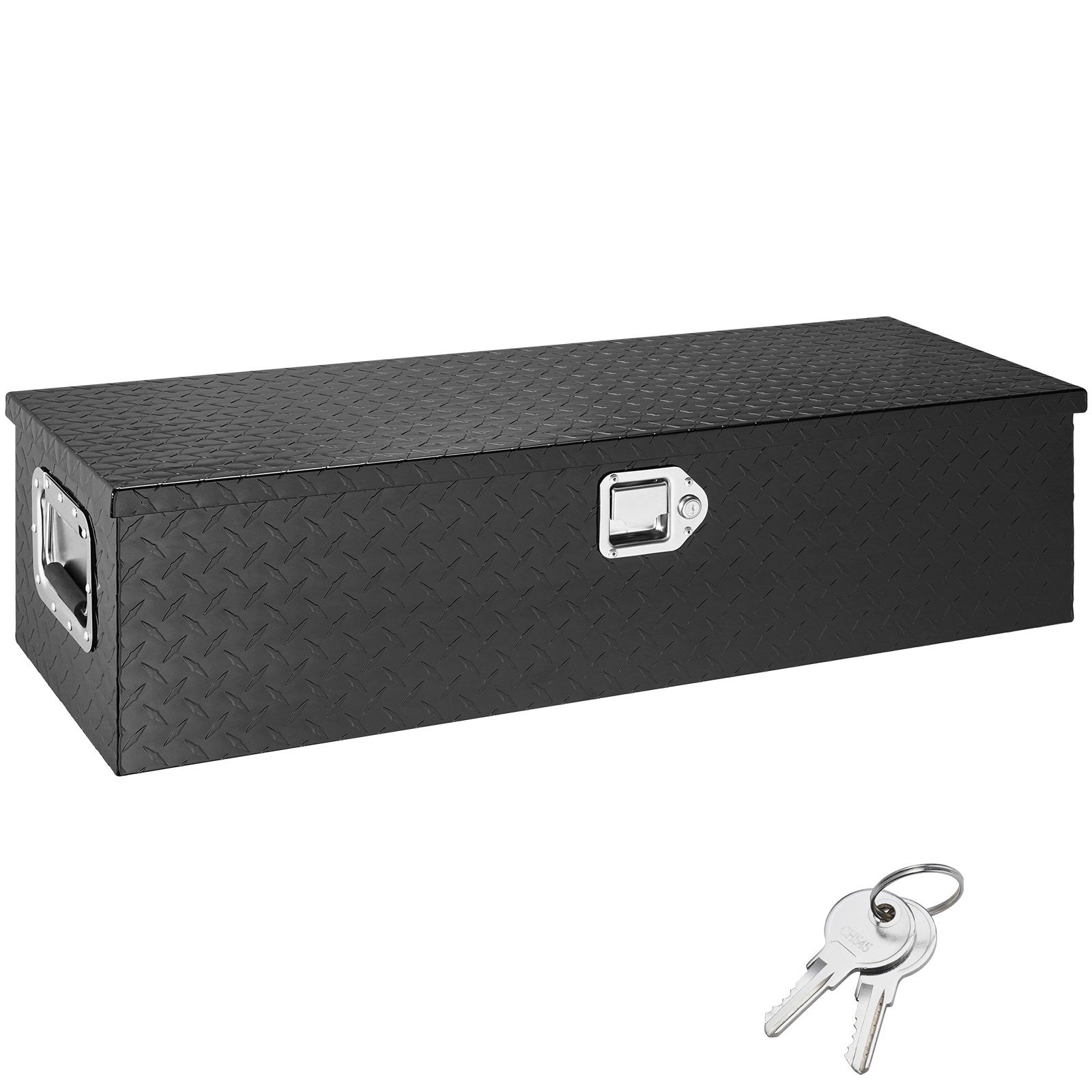 Robuster Werkzeugkasten Aus Aluminium Für Lkw, Mit Seitlichem Griff Und Schlüsseln, Größe 990x330x254 Mm, Schwarz.
