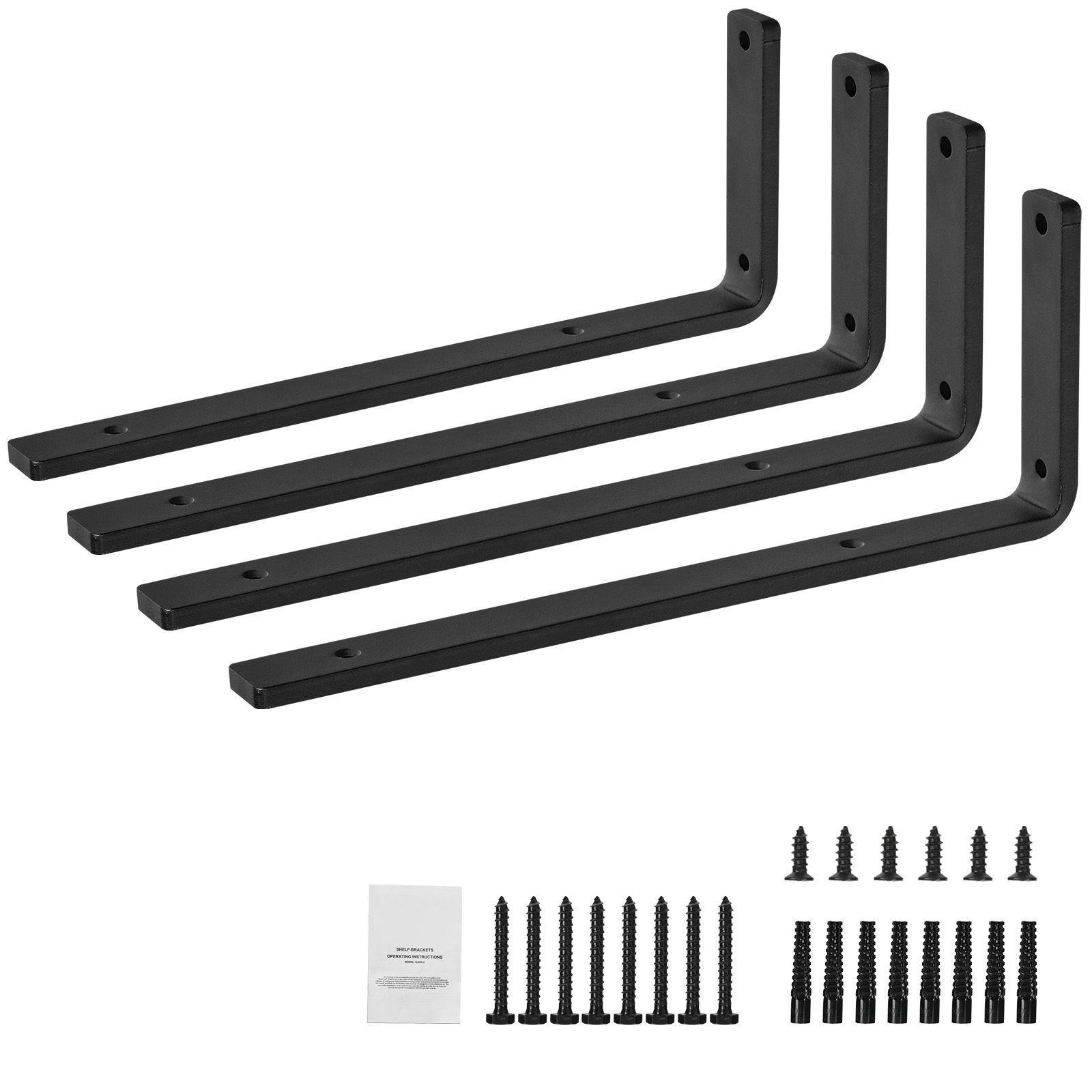 Wandregalhalterung, 16 X 6 Cm, 4er-set, Robuster Stahl, Mattschwarze Oberfläche, Maximale Traglast 72,5 Kg