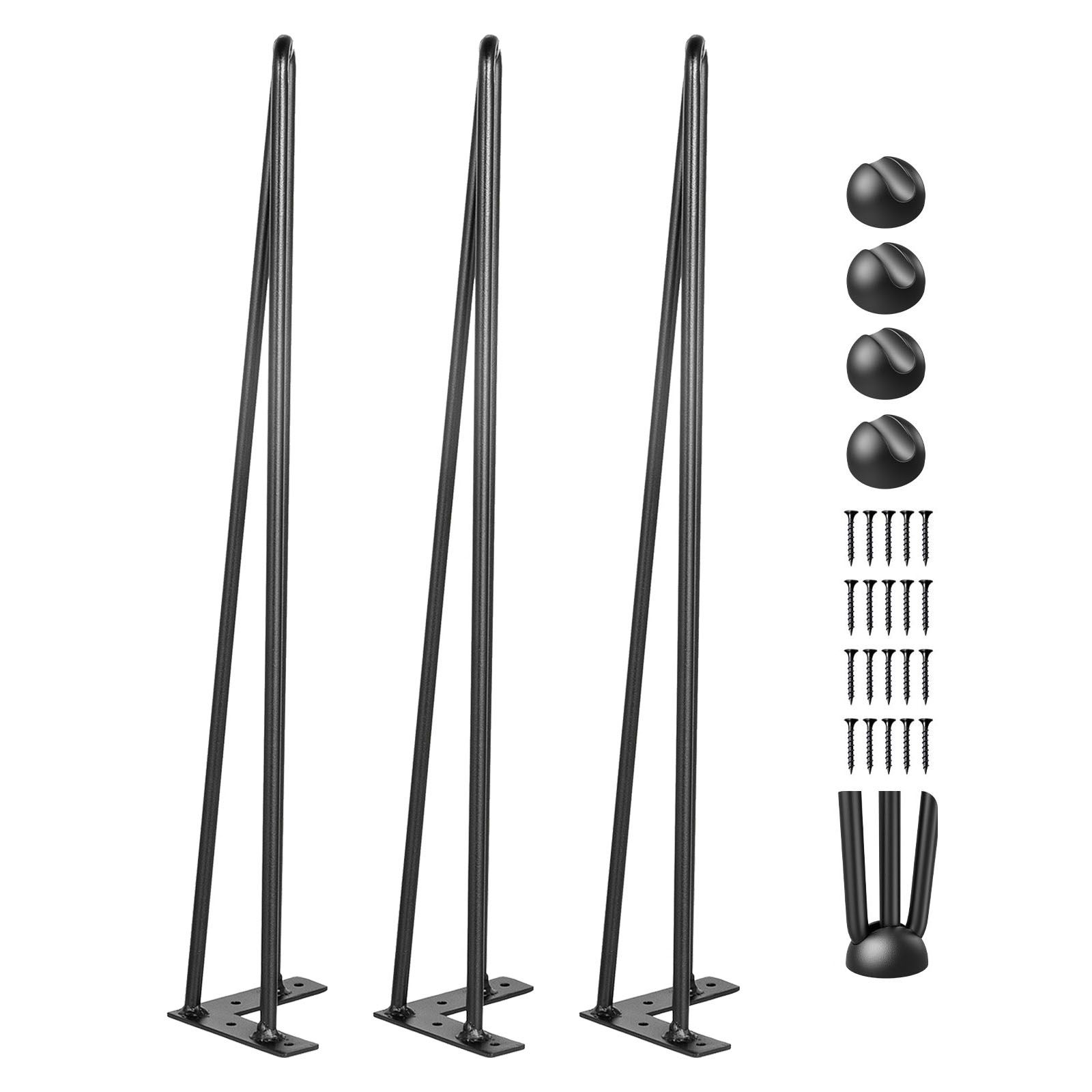 Schwarze 50,8 Cm Lange Tischbeine Aus Metalldraht, 4er-set, Tragkraft Je 99,8 Kg, Kohlenstoffstahl, Für Büro, Werkbank, Esstisch, Diy, Robust.