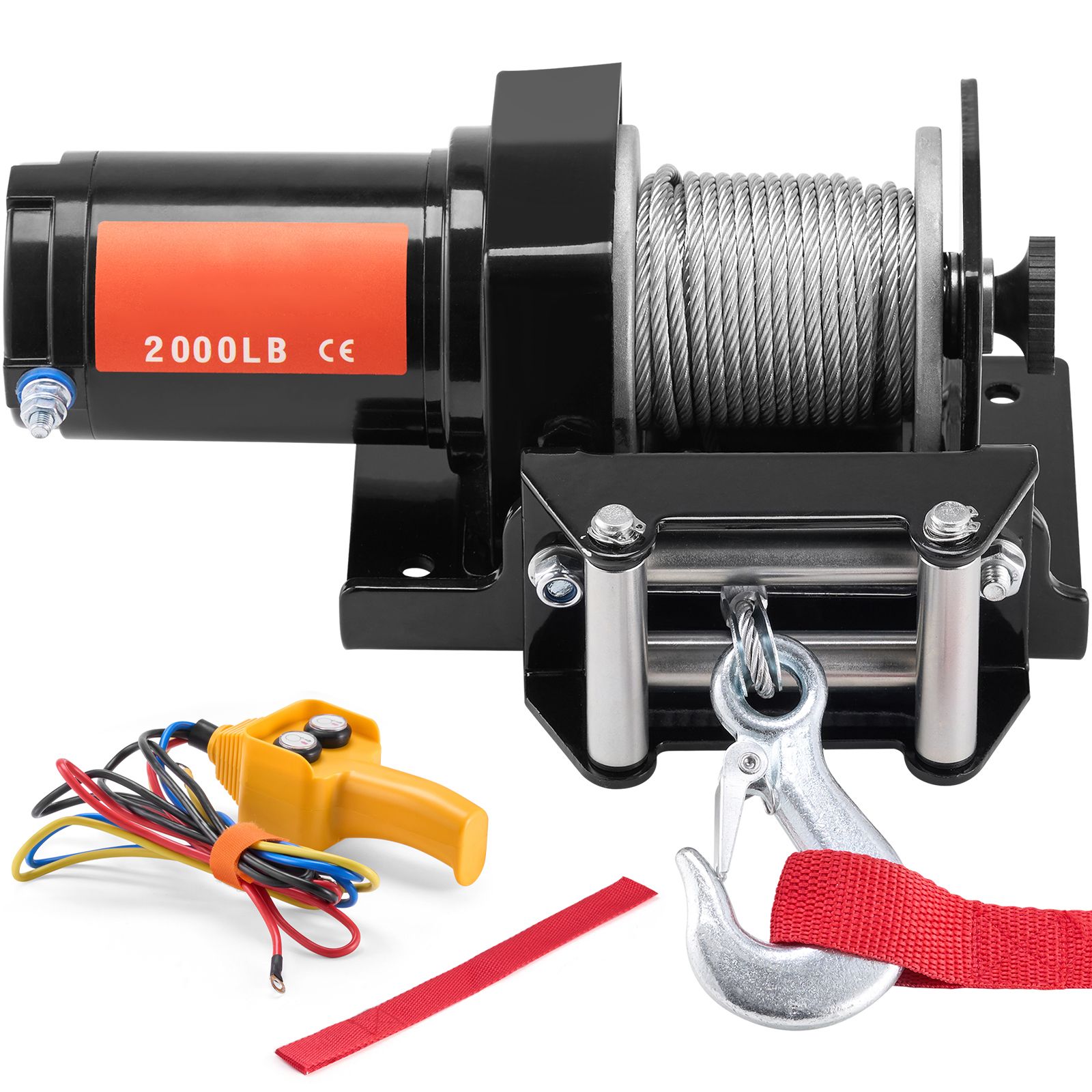 Elektrische Seilwinde (907,2 Kg) Für Atv/utv, Stahlseil, Schutzart Ip55, Kabelgebundene Steuerung